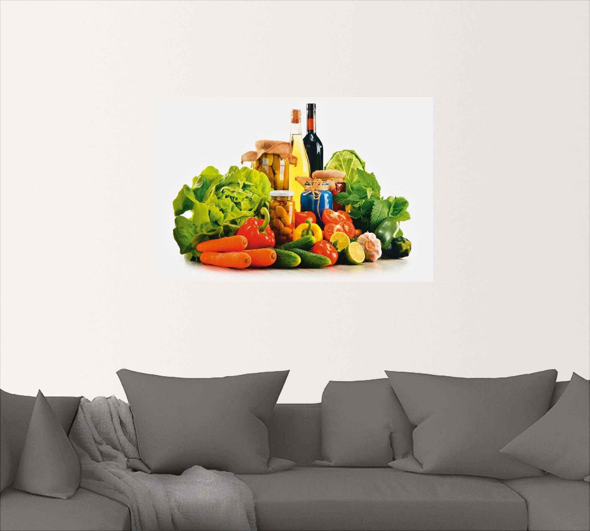 Artland Lebensmittel Gemüse als in versch. Alubild, St), Größen Wandaufkleber Leinwandbild, Stillleben (1 I, Wandbild oder Poster