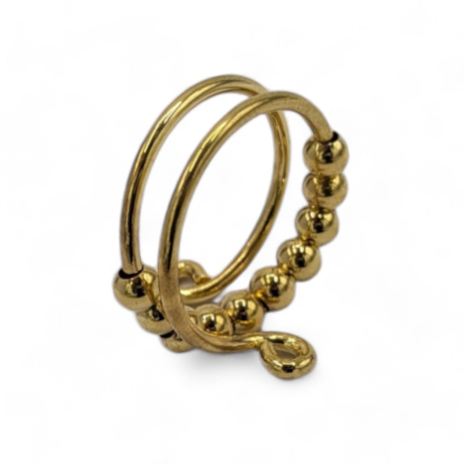 Eyecatcher Fingerring Anti Stress Ring Perle Gold o Silber Anxiety Ring