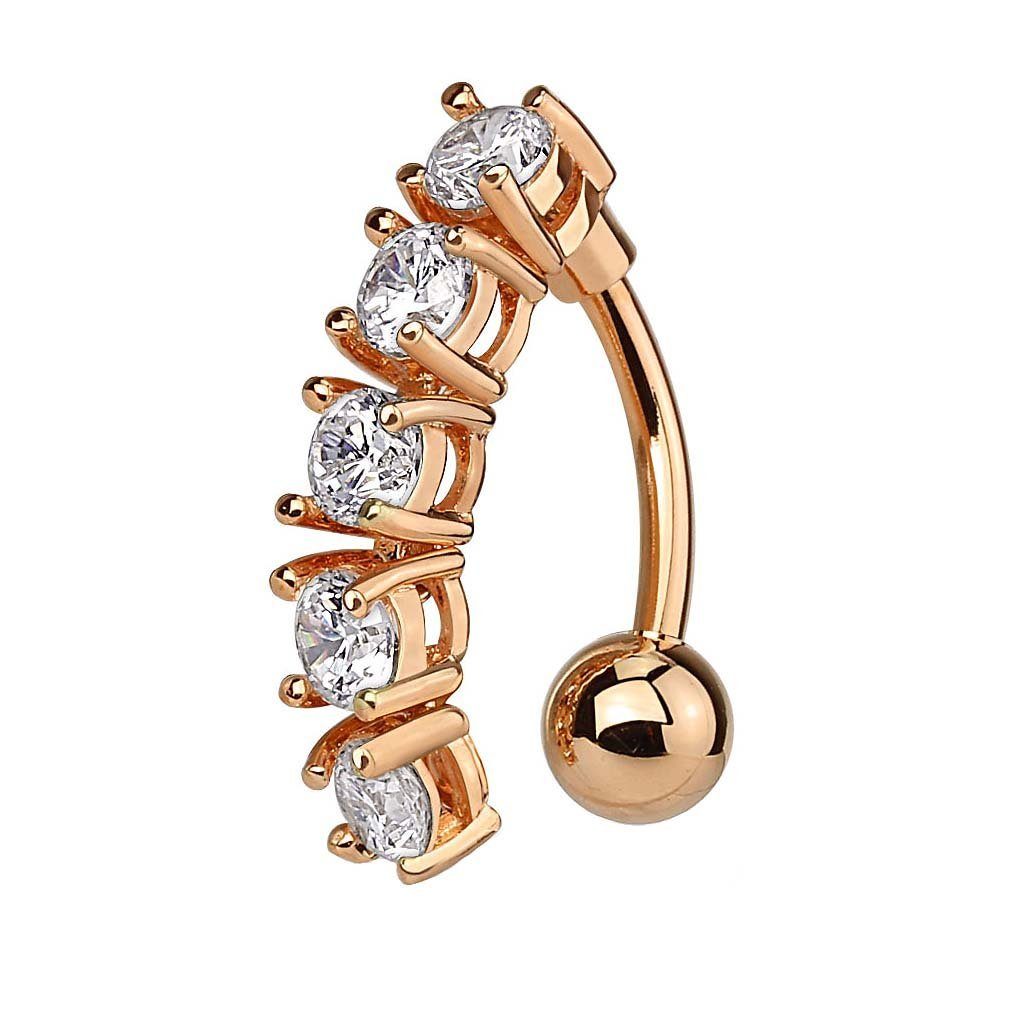 Taffstyle Bauchnabelpiercing Piercing Chirurgenstahl 5 Kristalle, günstig online kaufen