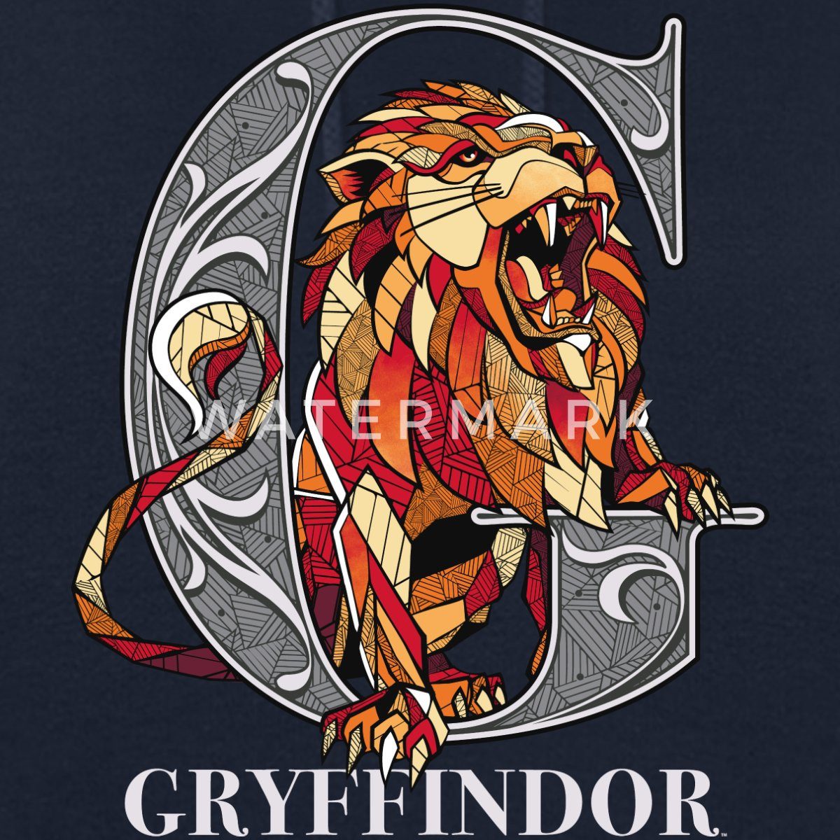 Spreadshirt Hoodie Harry Potter Gryffindor Gold monochrom Damen Hoodie (1-tlg)