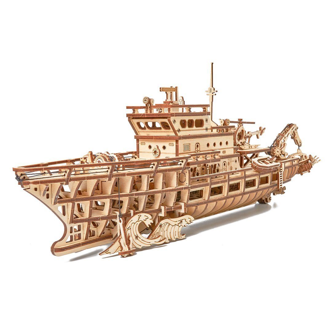 WoodTrick 3D-Puzzle WoodTrick Calypso Ozean Entdeckerjacht Puzzleteile 3D Puzzle, 565