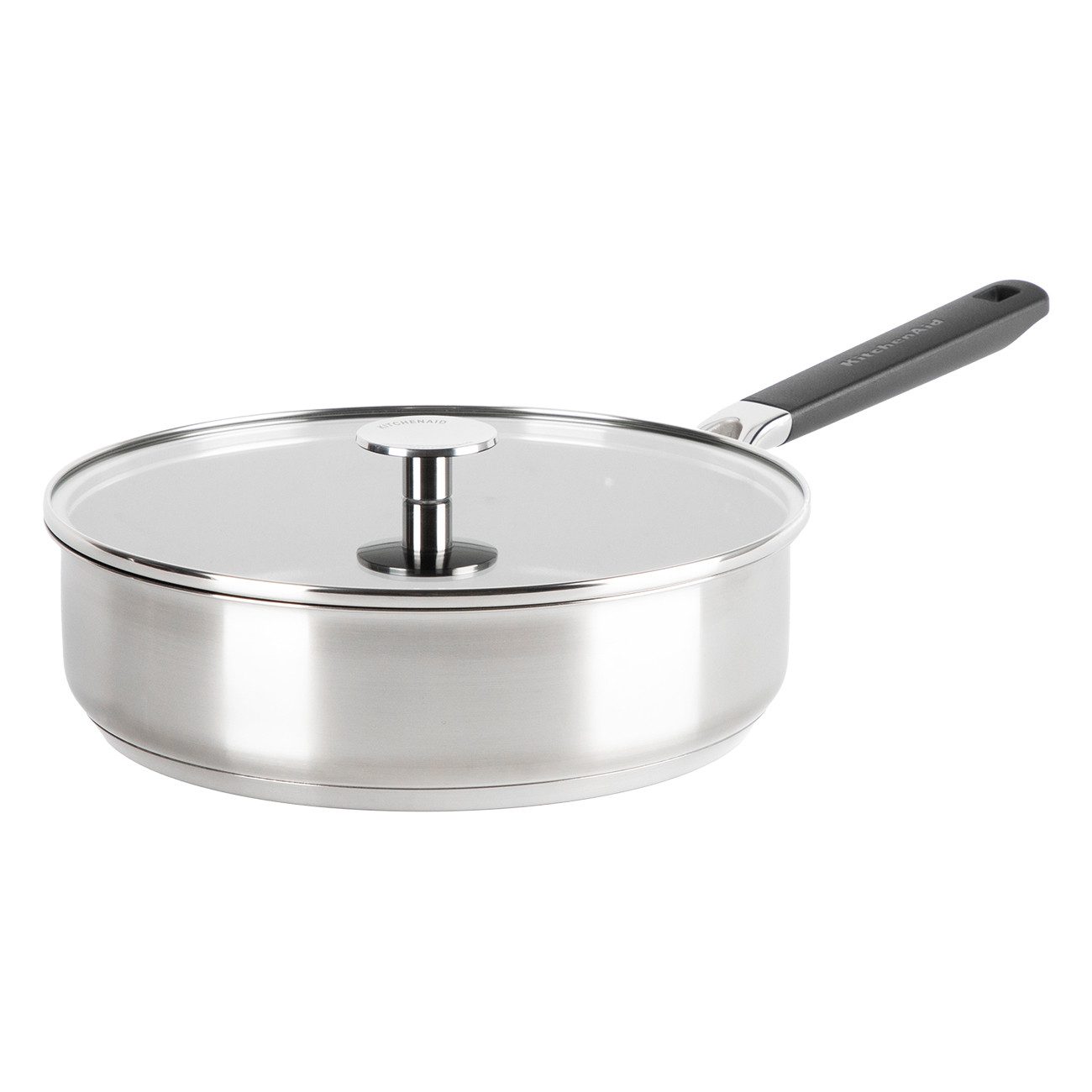 KitchenAid Bratpfanne Classic Stainless Steel (CC005704-001), Edelstahl, Schmorrpfanne 26 cm, Edelstahl-Induktionsboden mit Aluminiumkern