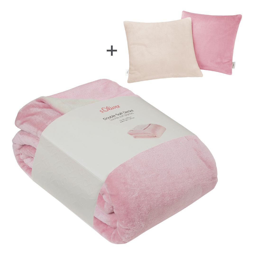 Wohndecke Doublesoft, Kuscheldecke, Deal, Kissen geschenkt!, s.Oliver, Kuscheldecke 150x200 cm, GRATIS-Zugabe:2x Kissenhülle (Reißverschluss)