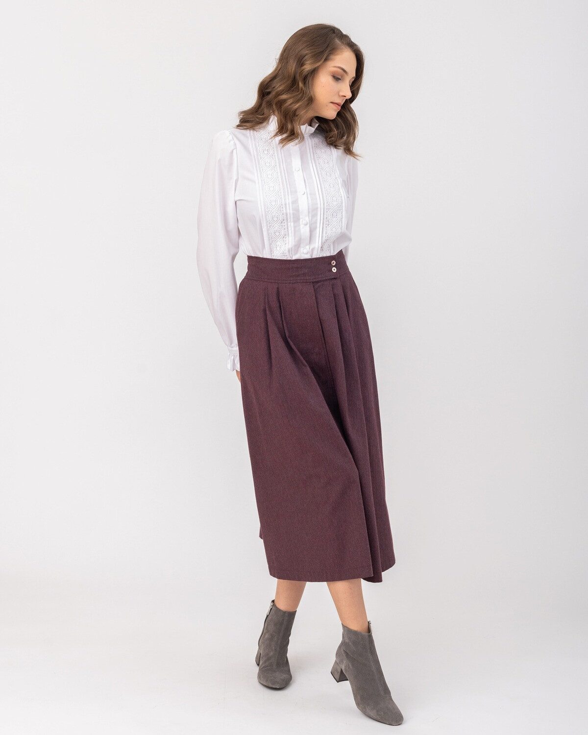 FELICITAS Langarmbluse Bluse Burgunde