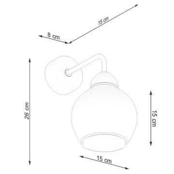 etc-shop Wandleuchte, Wohnzimmerlampe Wandleuchte Wandlampe Flurleuchte Stahl Glas Schwarz D