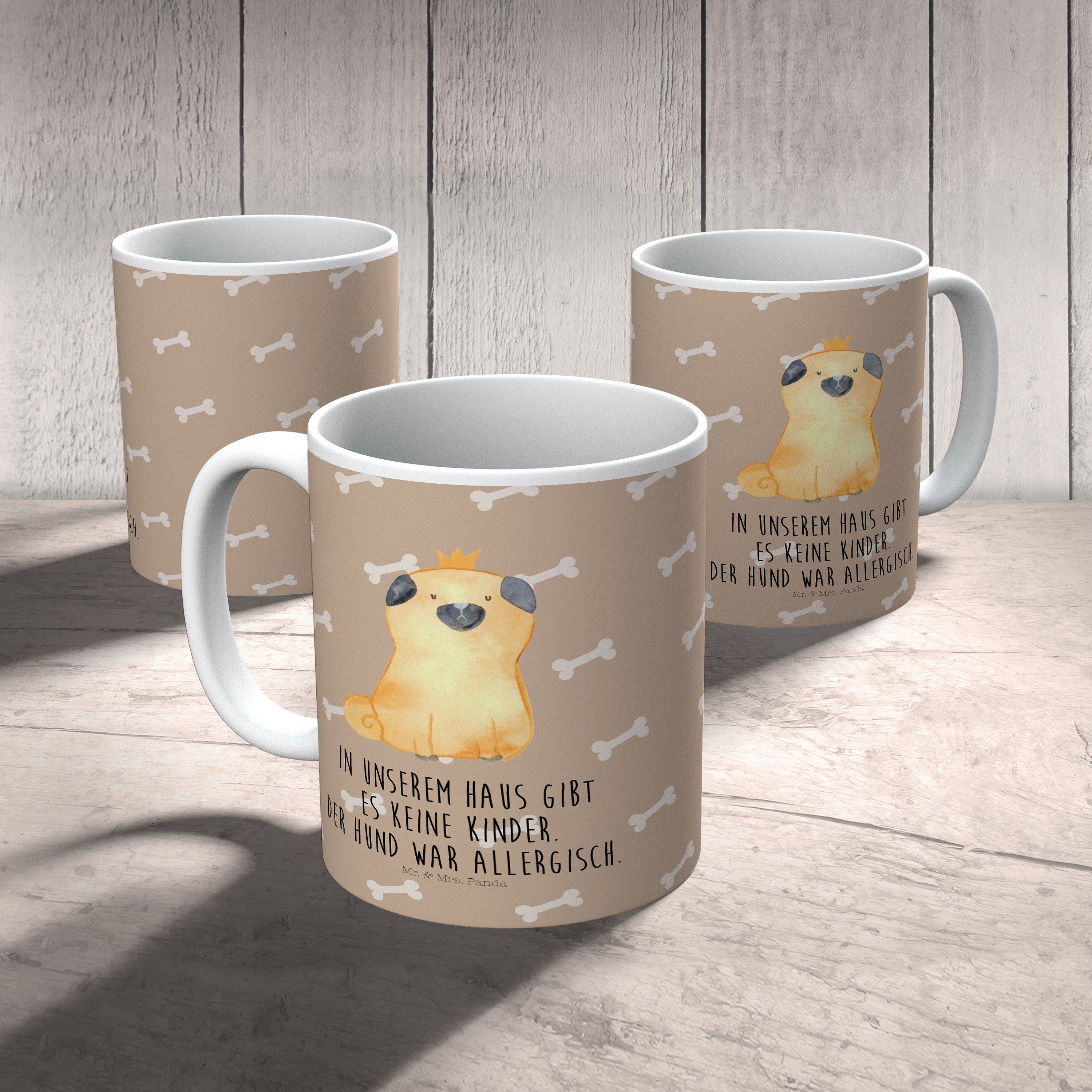 Mr. & Mrs. Panda Hundem, Geschenk, - Hundeglück lustig, - Krone Kinderbecher Tasse, Kunststoff Mops Hundeliebe