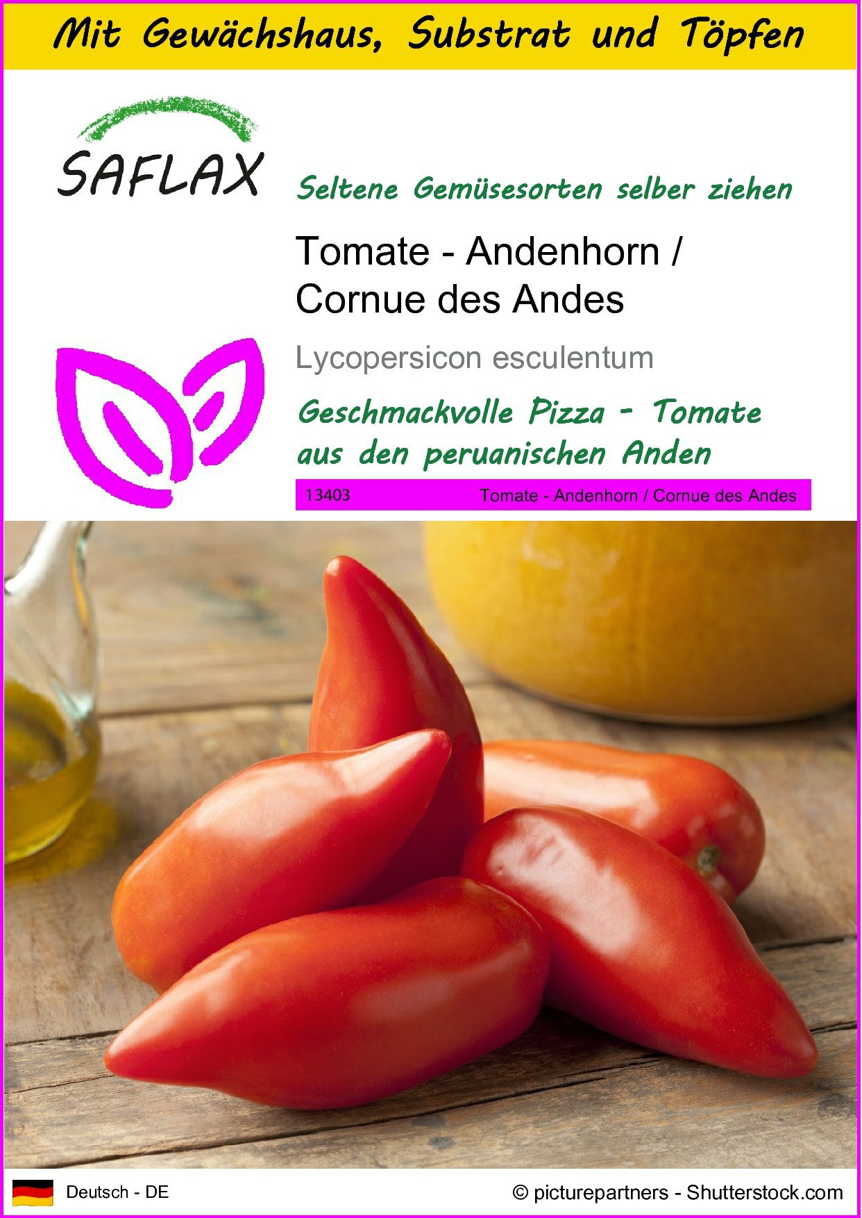 SAFLAX Gemüsesamen SAFLAX - Anzuchtset - Tomate - Andenhorn / Cornue des Andes