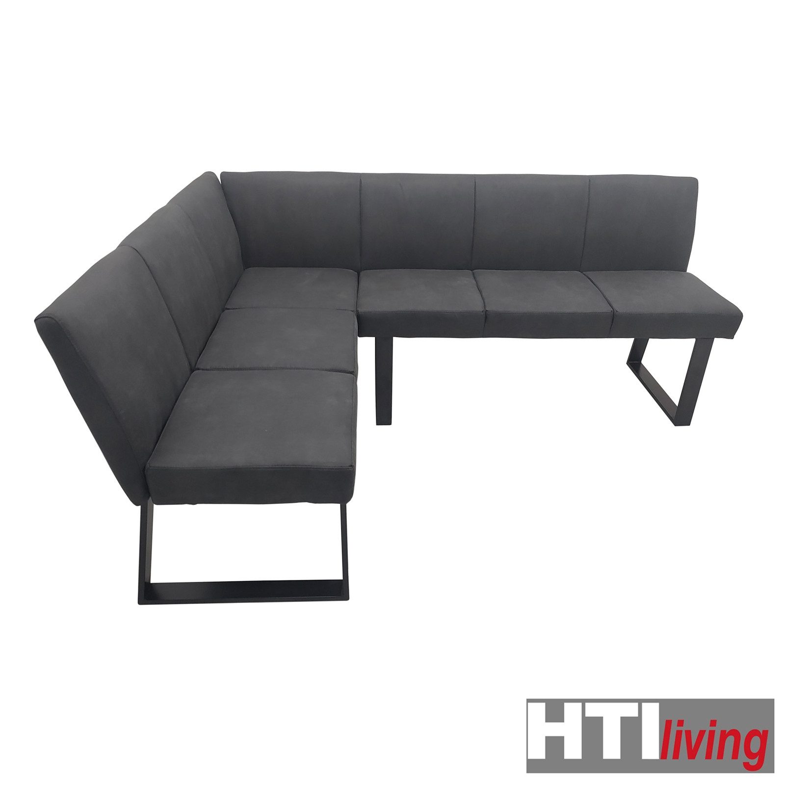 HTI-Living Eckbank Eckbank 152 x 192 cm Schwarz (1 Stück, 1-St., 1 Eckbank), Sitzbank Polsterbank Kunstlederbezug Metallgestell