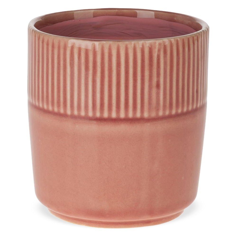 HOME mit St) HOBBY Blumentopf Ø 10,5x11 rosa (1 Rillenmuster Keramik - & matches21 Blumentopf cm
