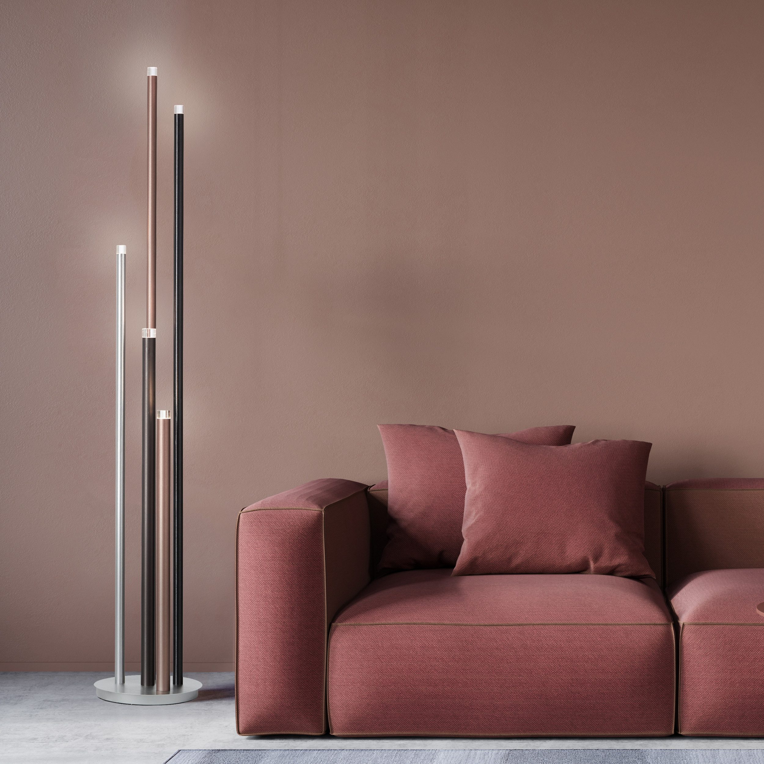 Lightbox Stehlampe, LED fest integriert, Warmweiß, LED Stehlampe, 155,3 cm Höhe, Ø 27,5 cm, 2200 lm, 3000 K, Fußdimmer