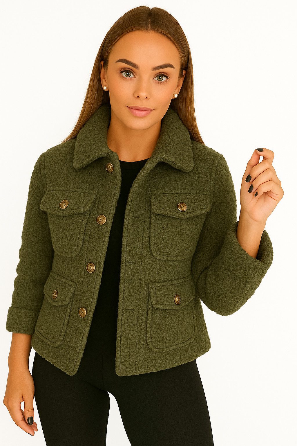 Worldclassca Fellimitatjacke Worldclassca Hemdjacke Knopf Trench günstig online kaufen