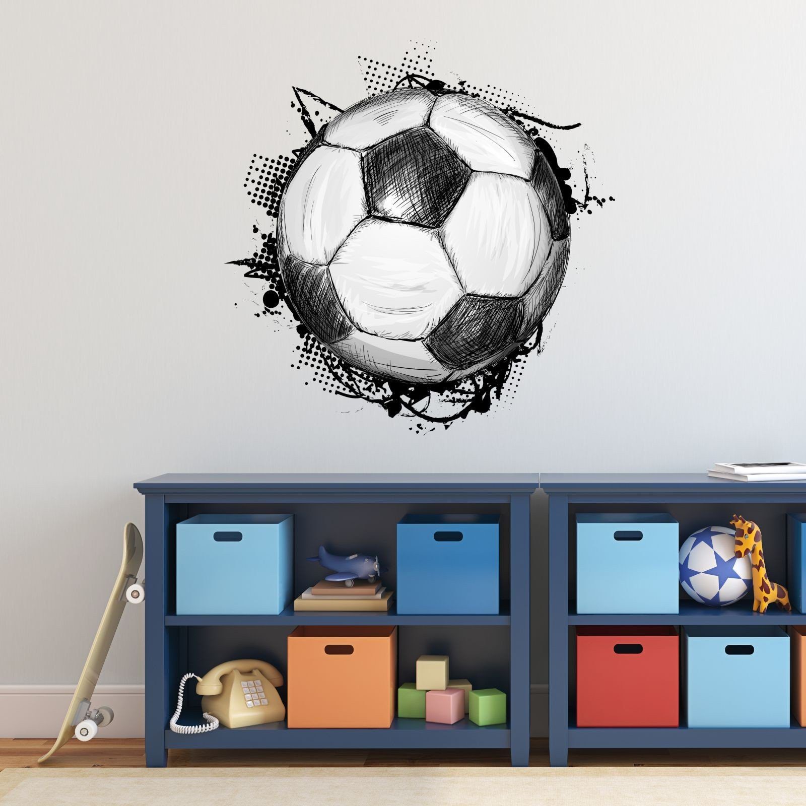 nikima Wandtattoo 109 Wandtattoo Fussball Soccer - 300 x 300 mm (PVC-Folie)