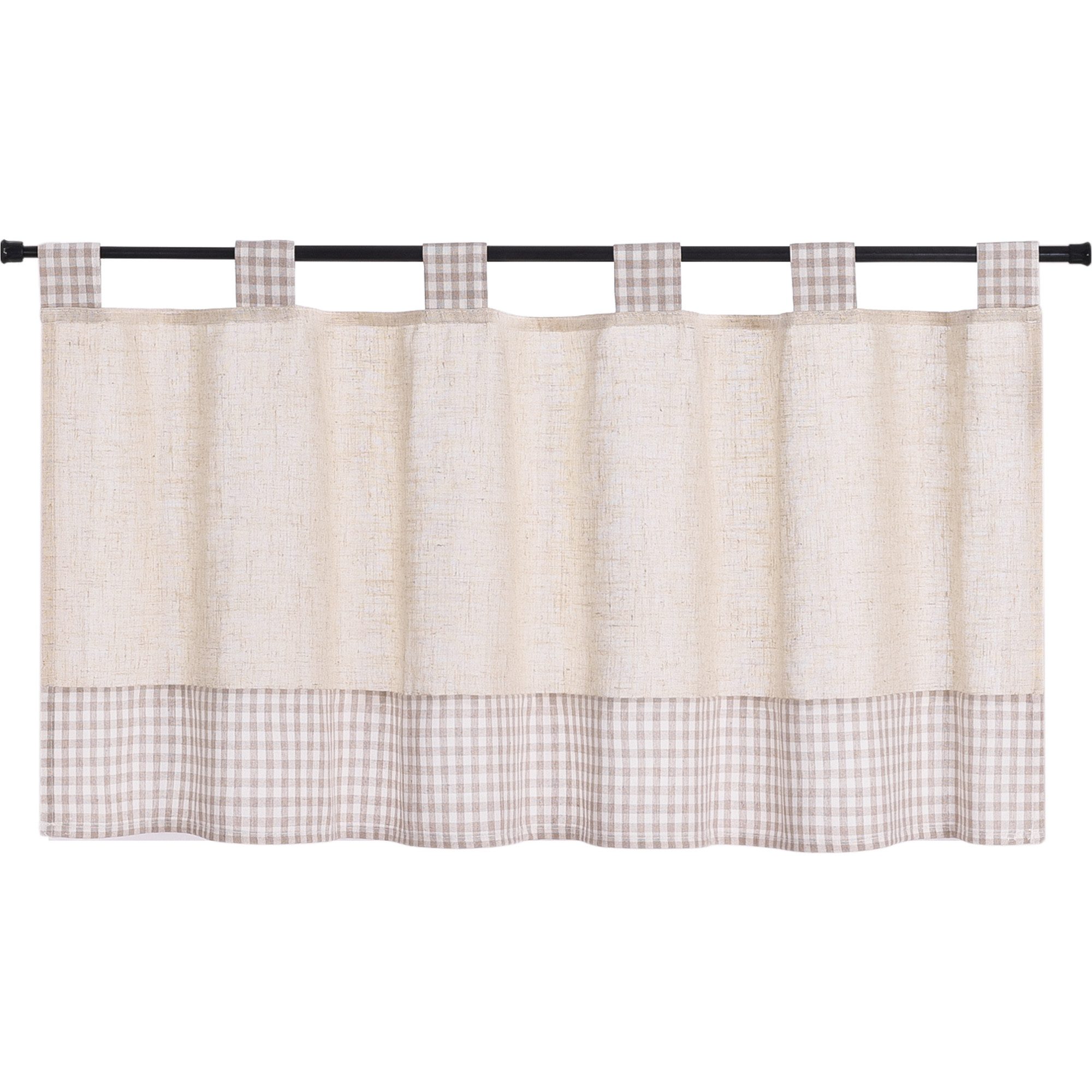 Joyswahl Scheibengardine Slike (1 St), Schlaufen, halbtransparent, kariert, günstig online kaufen