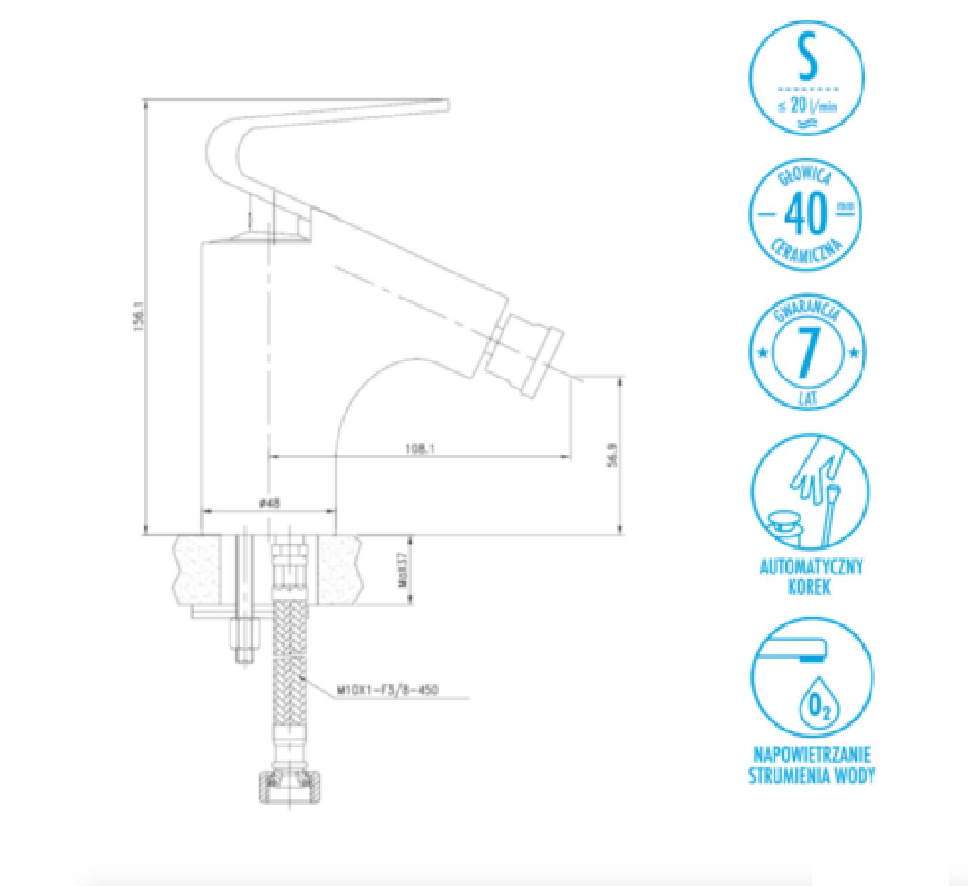 Thumbnail - Deante Badarmatur BLF_031 (Spar Set, 1-St., Badmöbel sets. geignet) Flexible Schläuche Syphon im Angebot