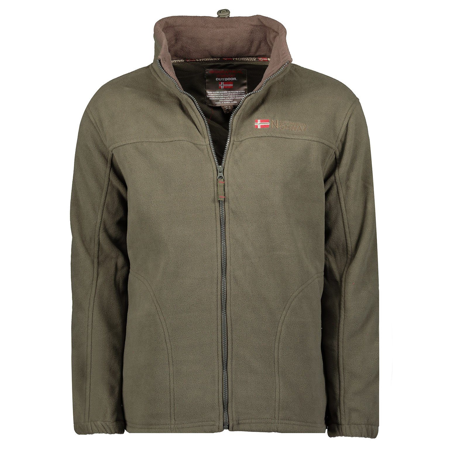 Geographical Norway Fleecejacke Herren Fleecejacke Outdoor Freizeit Jacke Übergangsjacke in Unifarbe, mit Kapuze, mit Stehkragen