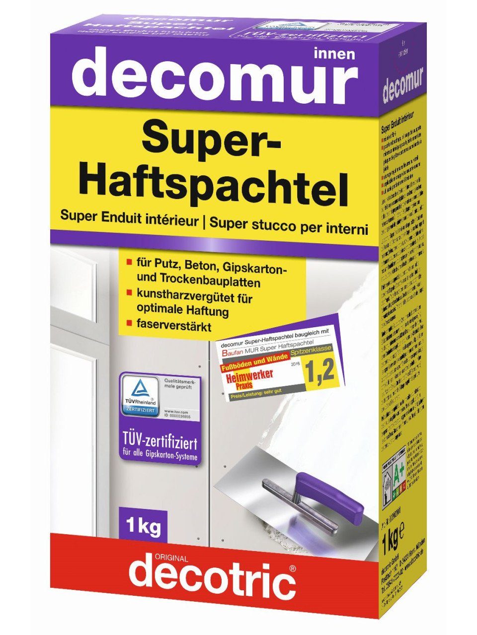 decotric® Spachtelmasse Decotric Decomur Super-Haftspachtel 1 kg