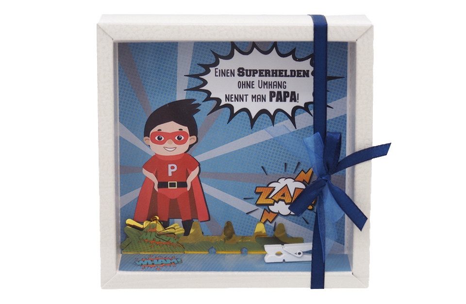 ZauberDeko Geschenkbox Geldgeschenk Verpackung Papa Superheld Vatertag Männer Geburtstag