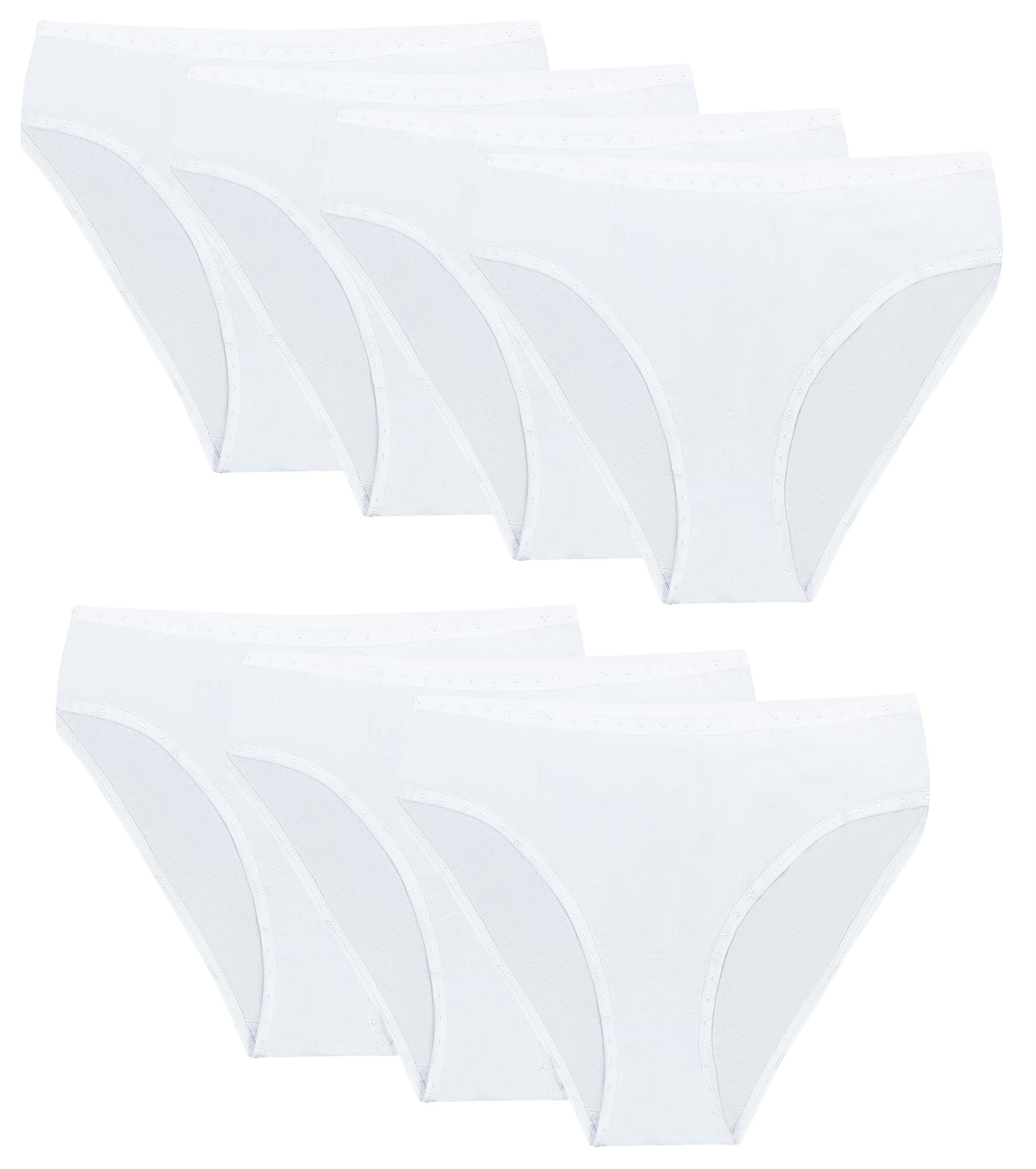 Taillenslip 7 Damen Slips Unterhosen Schwarz Weiss Unterwäsche Baumwolle 34-44