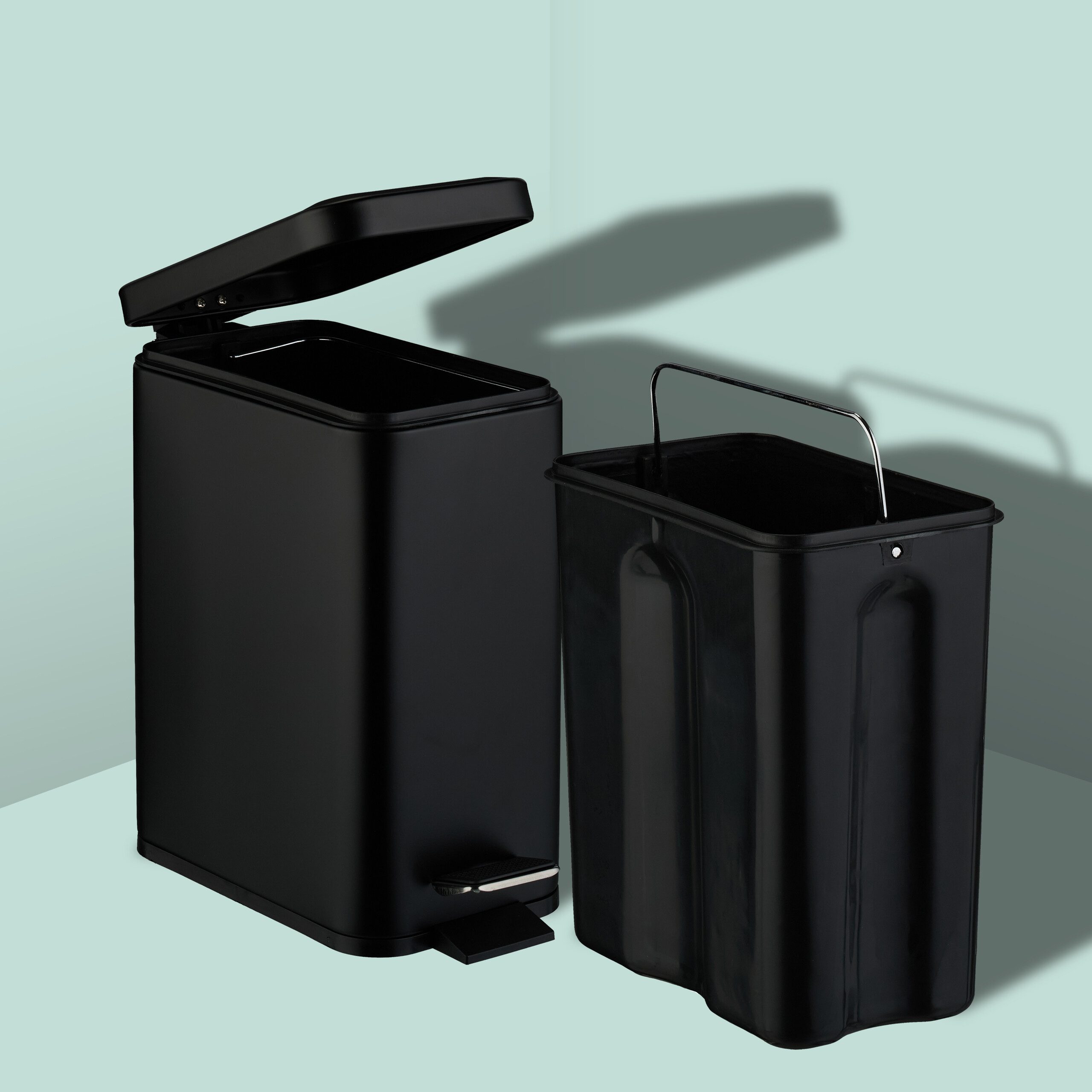 relaxdays Mülleimer Bad Mülleimer 5 Liter Softclose