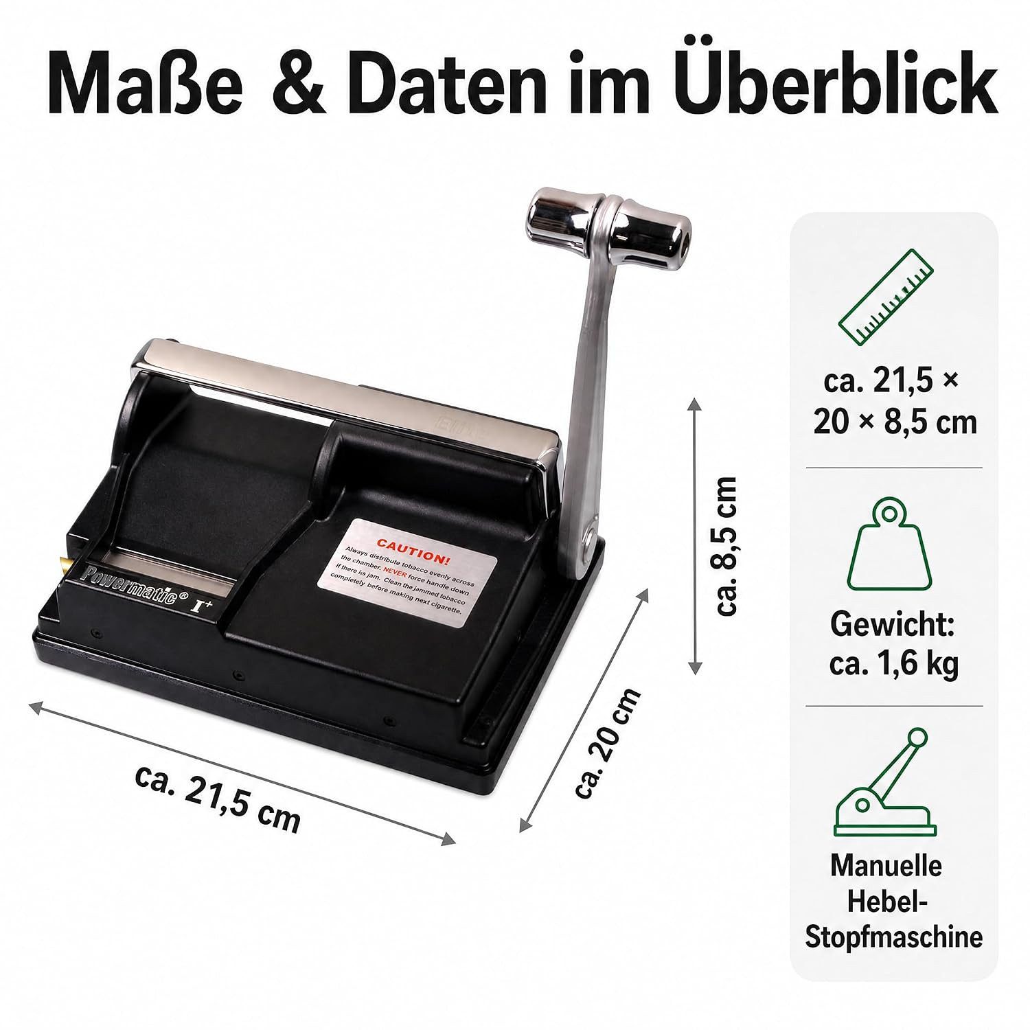 LK Trend & Style Tischdrehmaschine Powermatic I+ Elite Zigarettenzubereiter mit Zubehör, (Dazu eine XXL Zigarettenbox - mehr Vorrat, Ordnung), eine der besten Zigarettenfertiger auf dem Markt