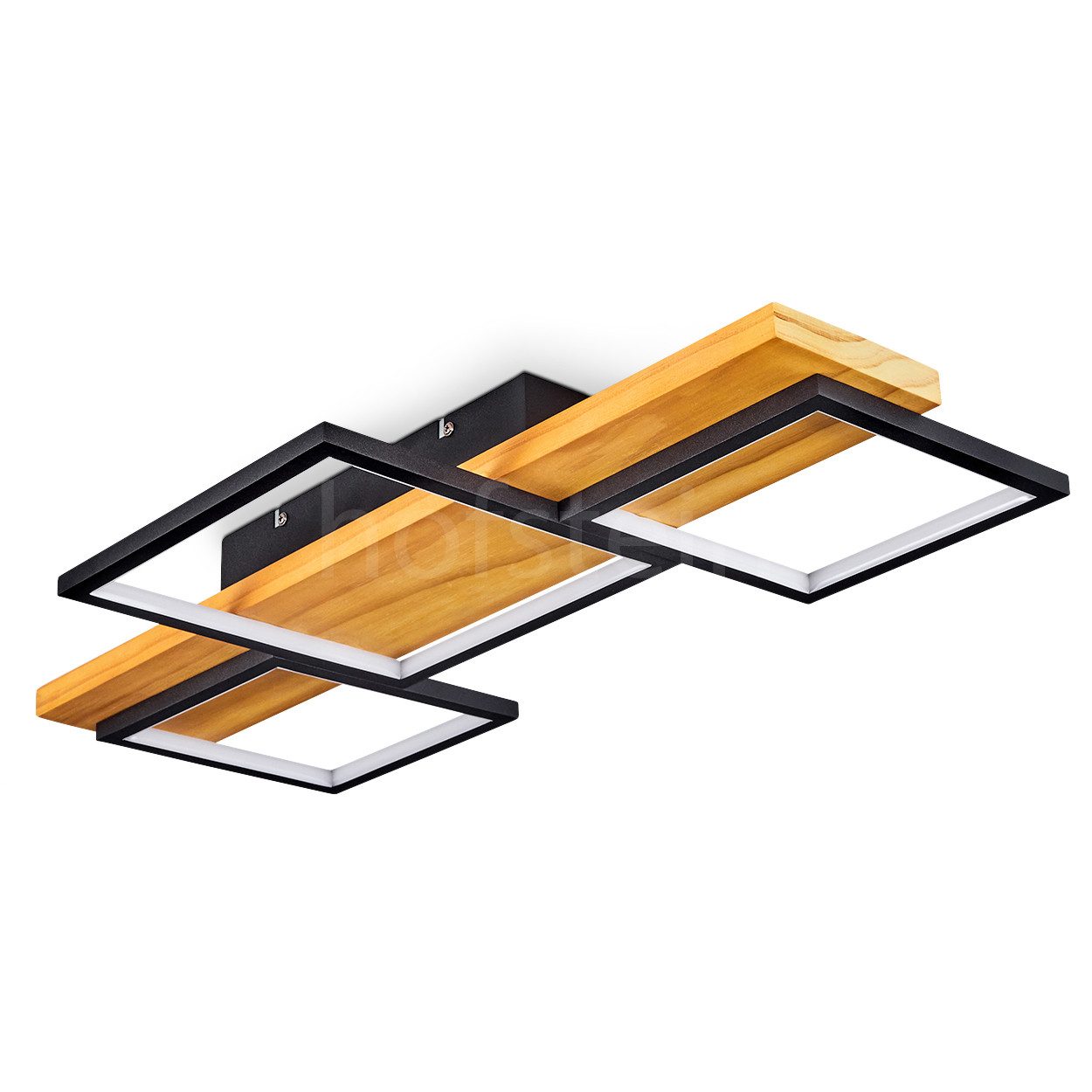 hofstein Deckenleuchte »Palermo« dimmbare Deckenlampe, Metall/Holz/Kunststo günstig online kaufen