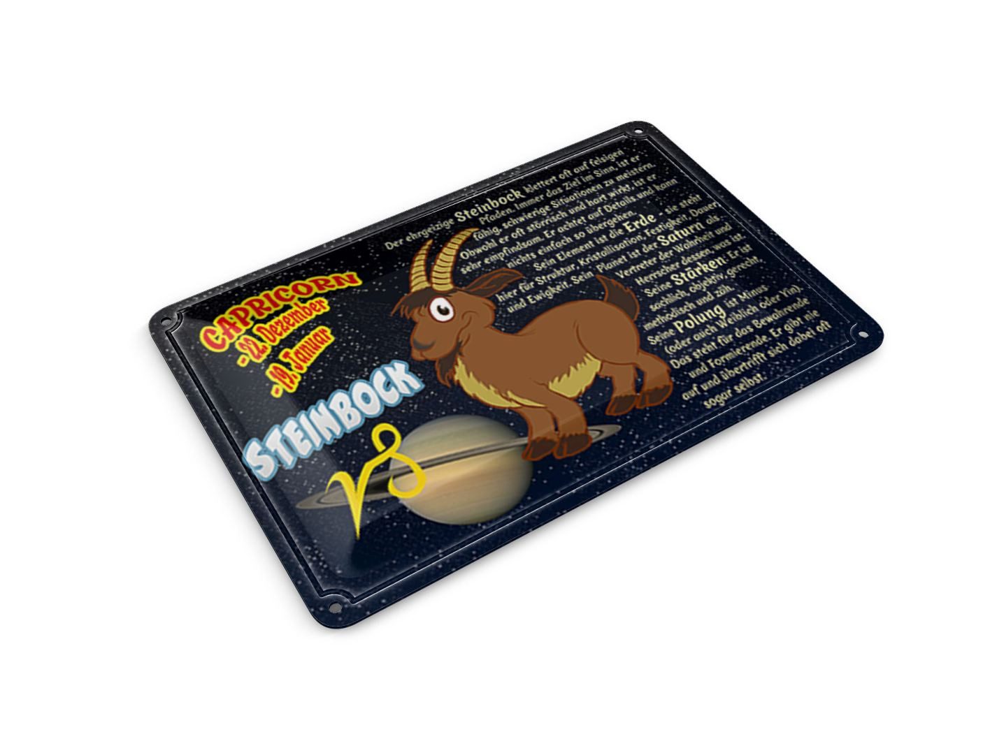 Femer GmbH Postkarte Sternzeichen 14x10 cm Steinbock Planet Saturn, unfrankiert