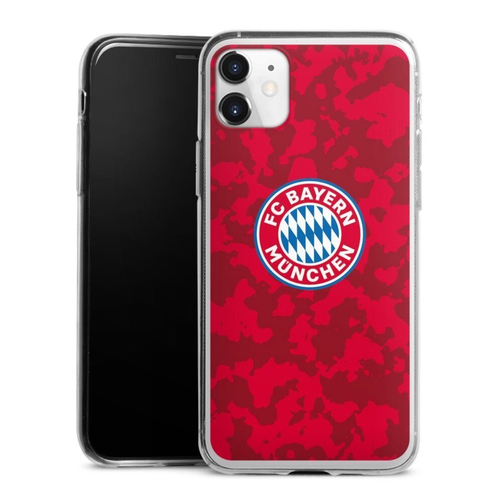 DeinDesign Handyhülle FC Bayern München Camouflage FCB Camouflage Muster FCB, Apple iPhone 11 Slim Case Silikon Hülle Ultra Dünn Schutzhülle