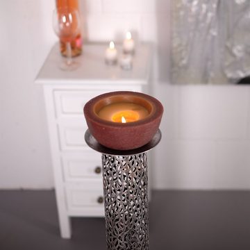 DESIGN DELIGHTS Kerzenständer RIESEN KERZENSTÄNDER "ETERNAL", Metall, 80 cm, antik-silber, Säule