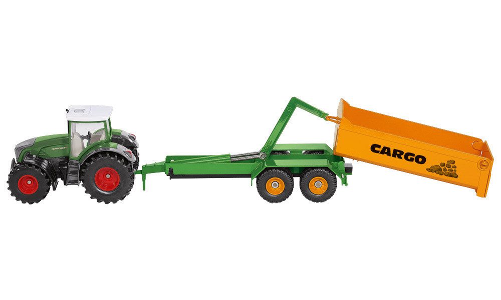 SIEPER Modelltraktor siku Fendt mit Hakenliftfahrgestell und Mulde 1:50