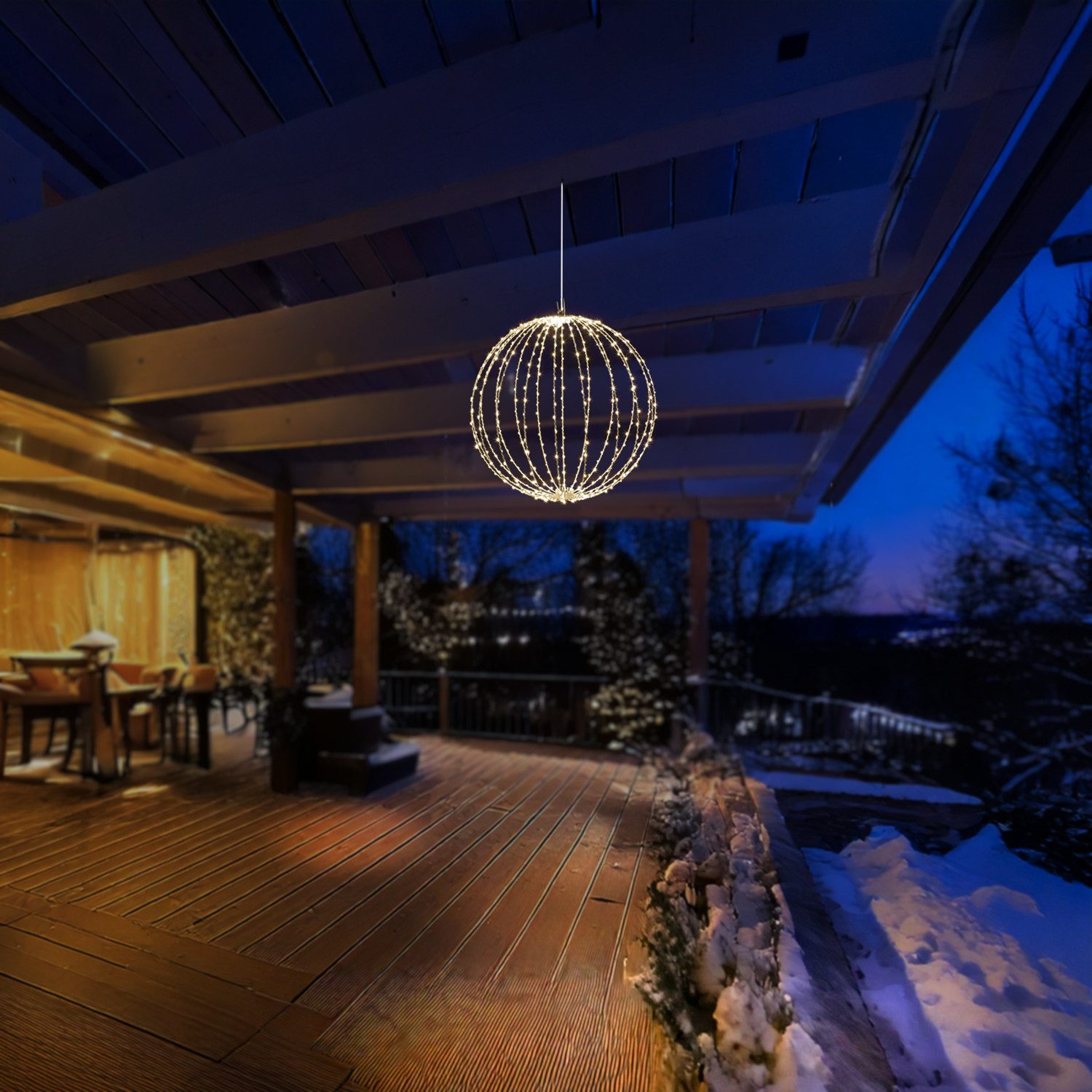 MARELIDA LED Kugelleuchte Drahtkugel Leuchtkugel faltbar D: 38cm 240LED 8Mo günstig online kaufen