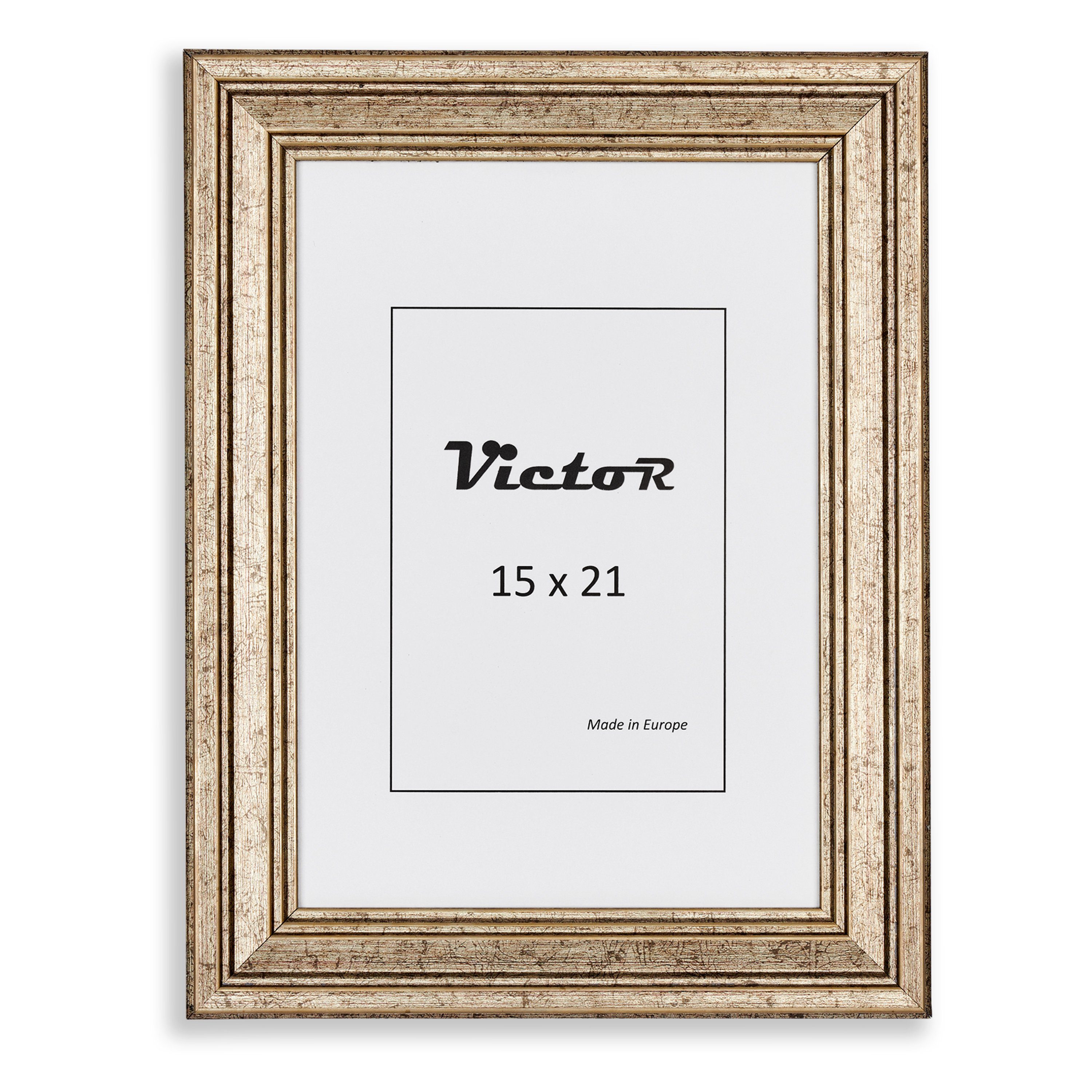 Rahmen in 15x21 cm, 19x31mm, Goya, Set Kunststoff silber, Leiste: 3er Bilderrahmen