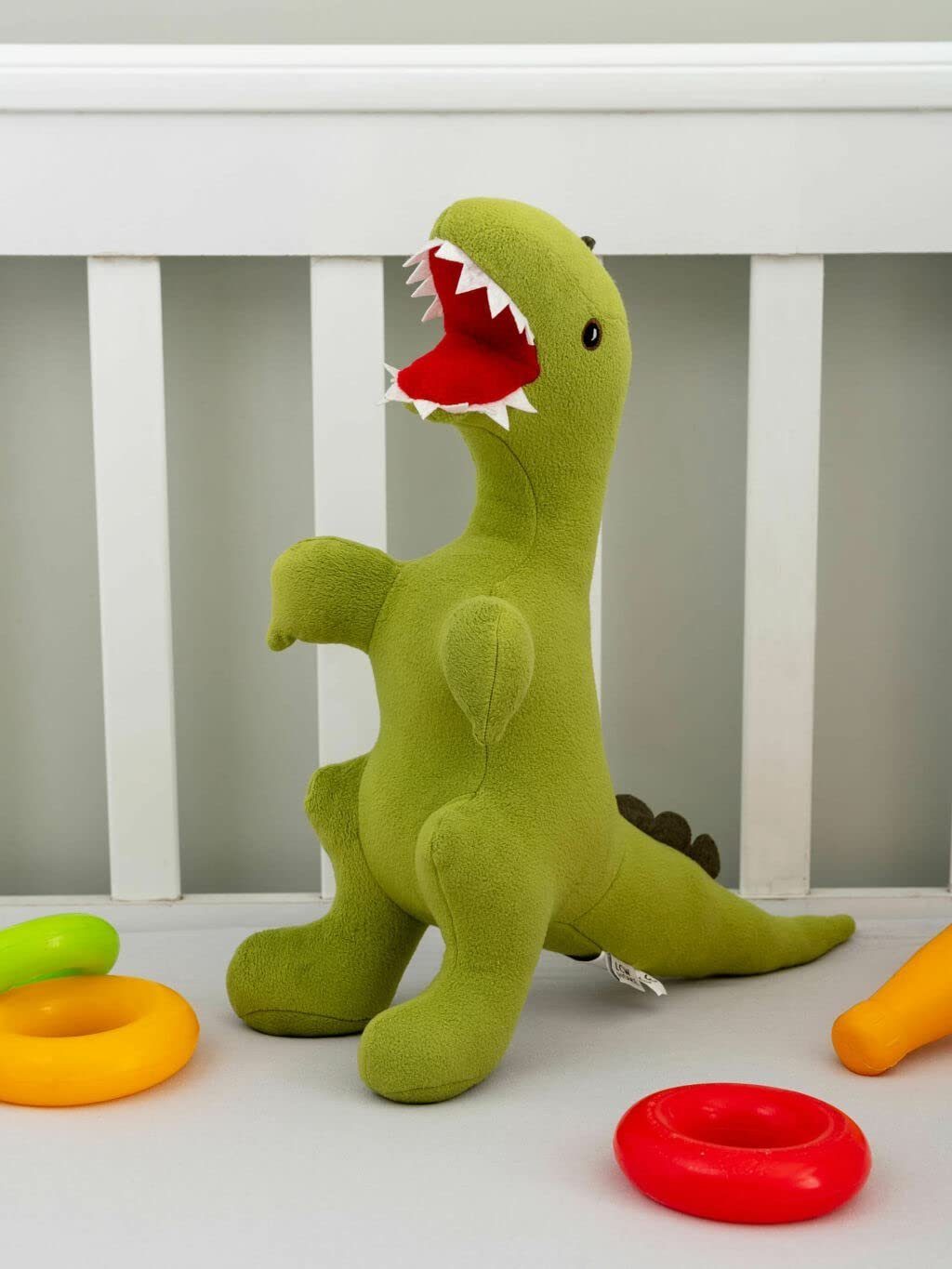 Furni24 Dekokissen Baby Dekokissen (grüner Dinosaurier) | Dekokissen