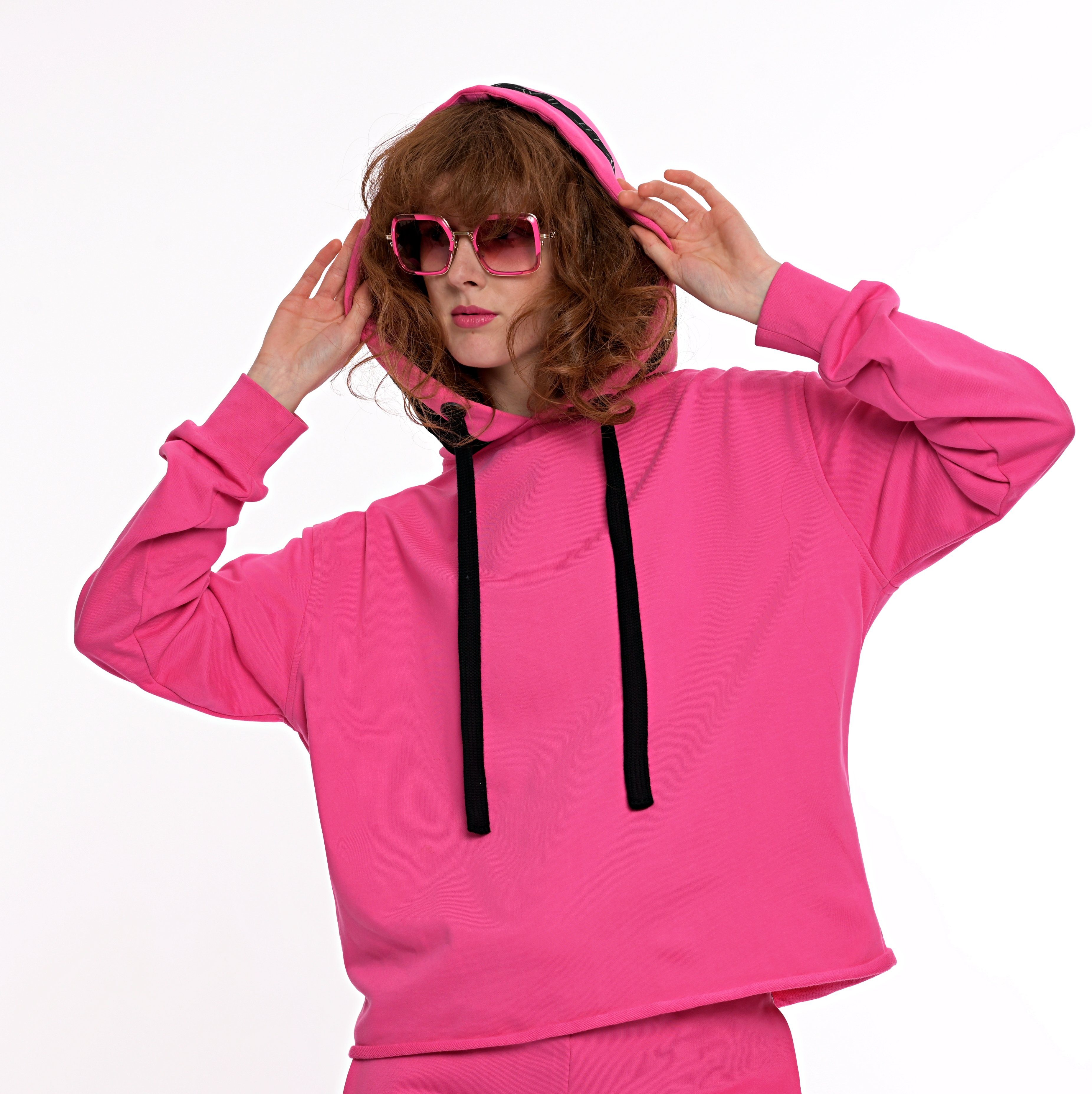 Kapuze Hoodie Holy Kapuzensweatshirt Lit Fuchsia Labelband ILAY