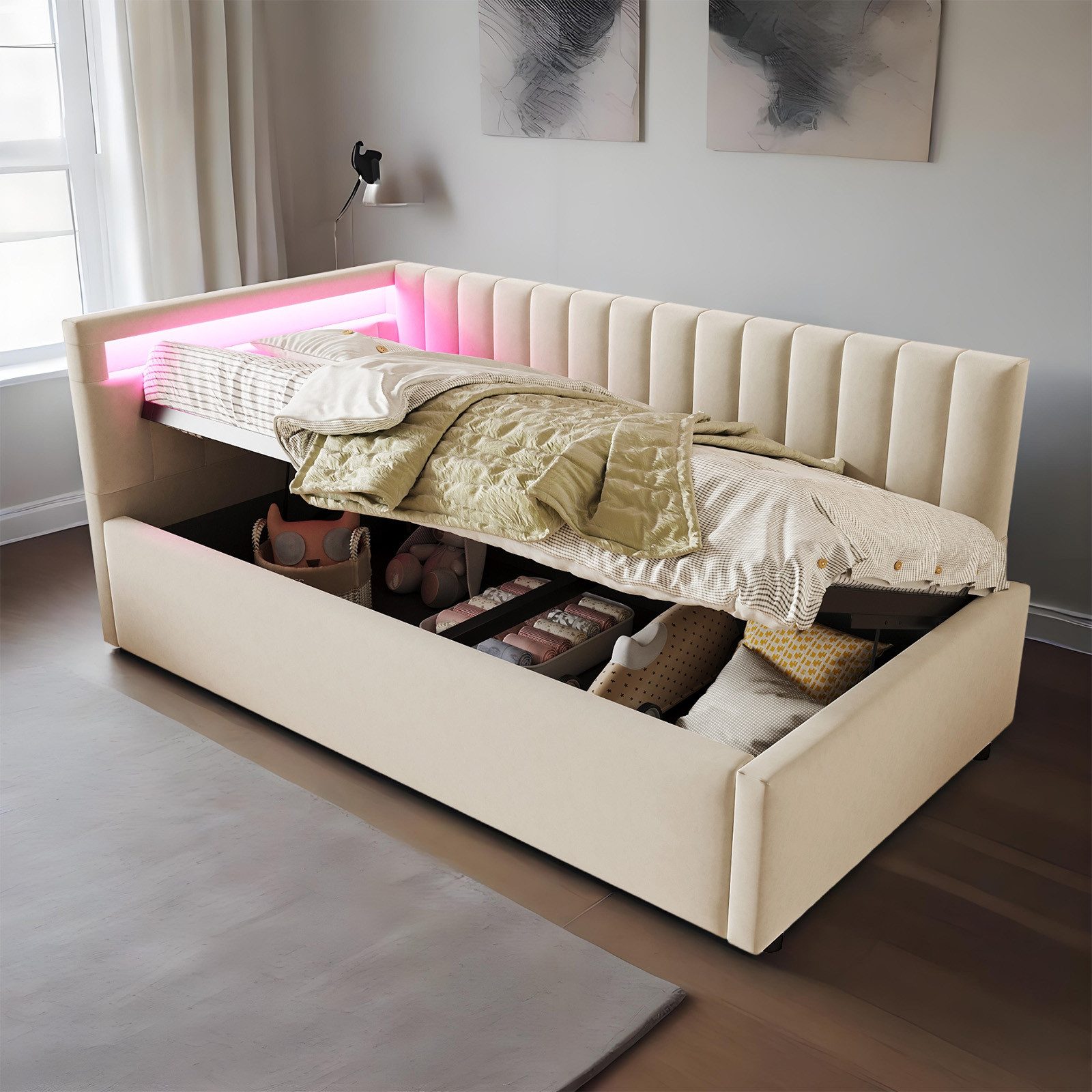 REDOM Polsterbett Schlafsofa Multifunktionsbett, Funktionsbett Stauraumbett günstig online kaufen