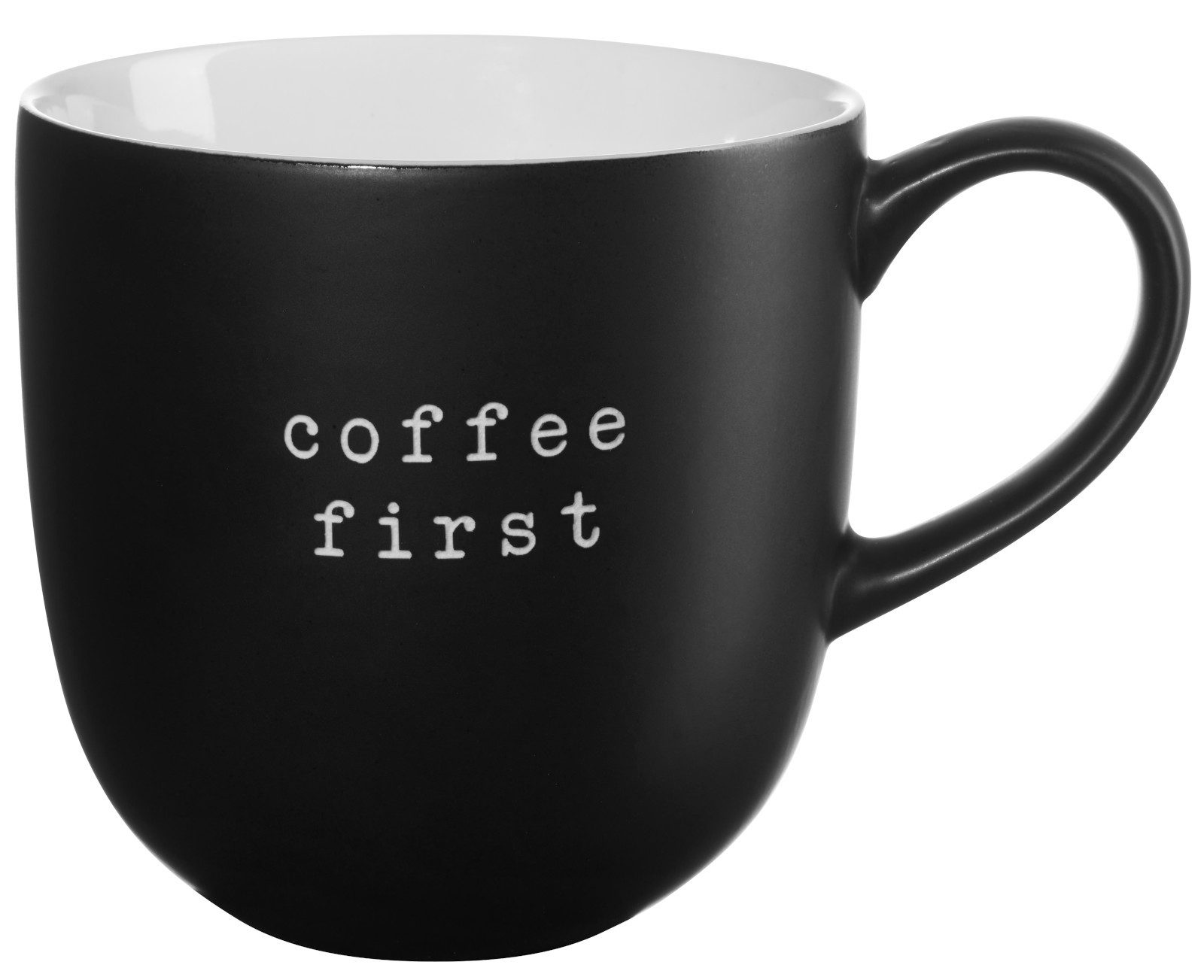 ASA SELECTION Becher hey! Henkelbecher coffee first schwarz 0,35l, New Bone China, Geschirr
