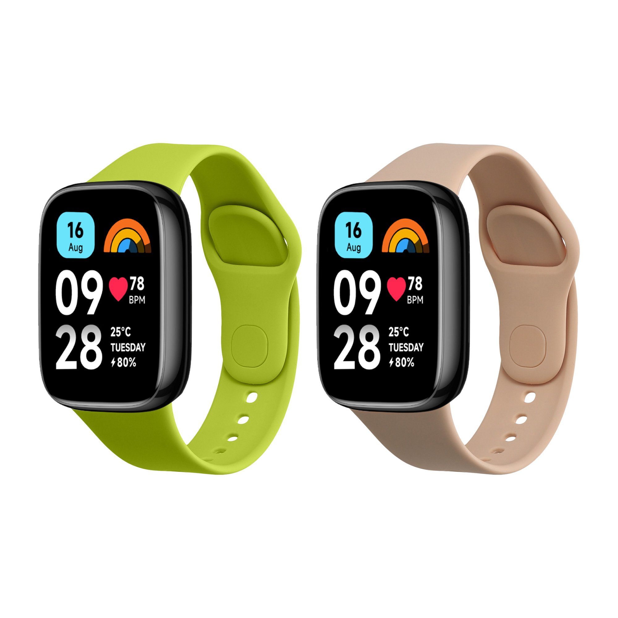 Xiaomi Armband TPU 3 Uhrenarmband Watch Active, für kwmobile 2x Redmi Sportarmband Silikon Set Fitnesstracker