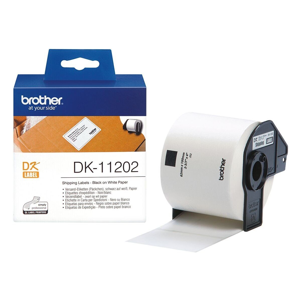 Brother Thermorolle DK11202, 300 Versand-Etiketten B/L 62/100 mm