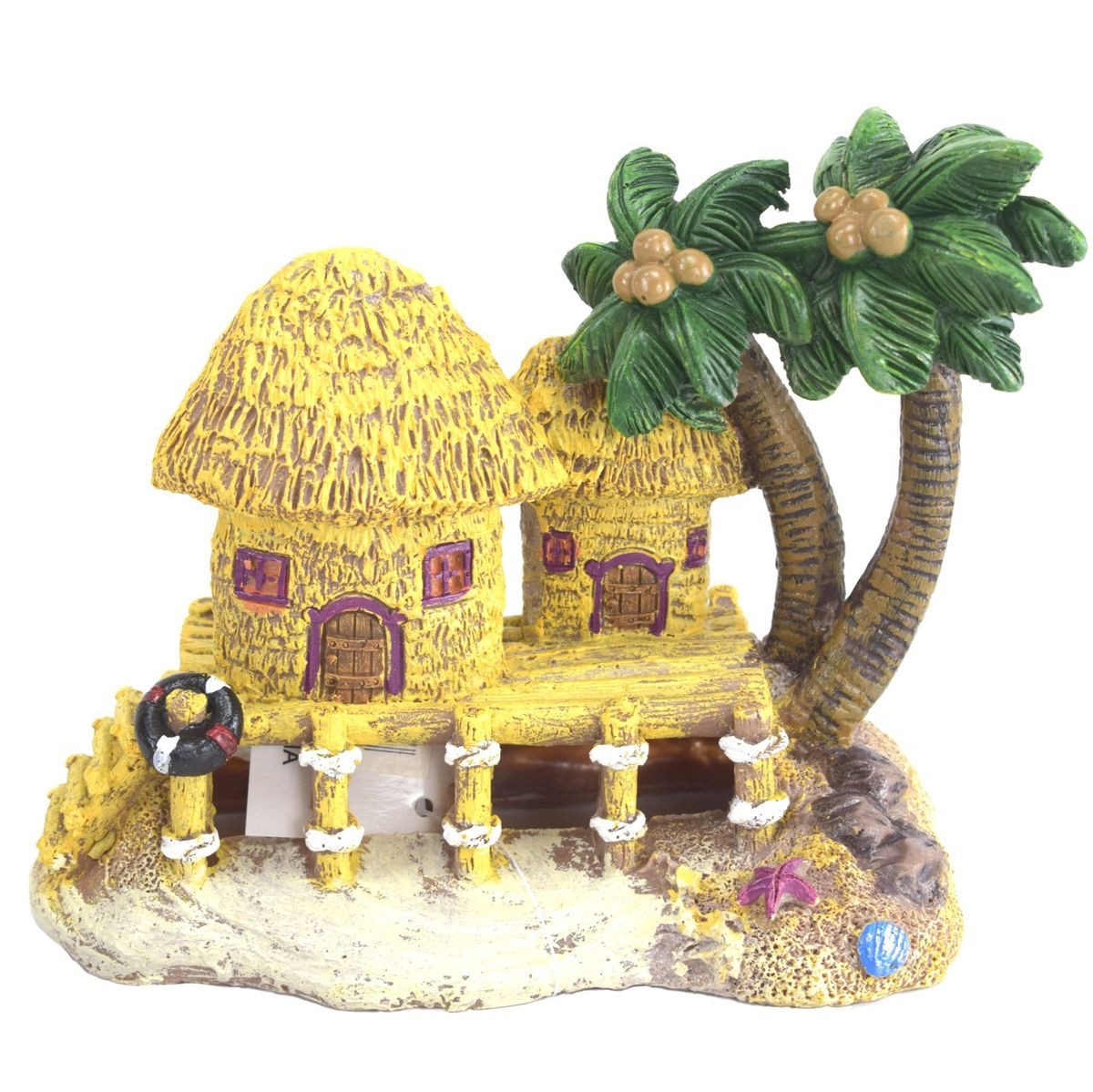 Nuber GmbH Zool. Großhandlung Aquariendeko Dekobjekt Aquarium Strandhaus groß ca.18x10x15,5 cm