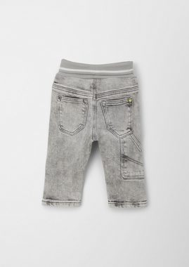 s.Oliver Stoffhose Jeans mit Elastikbund Streifen-Detail, Waschung