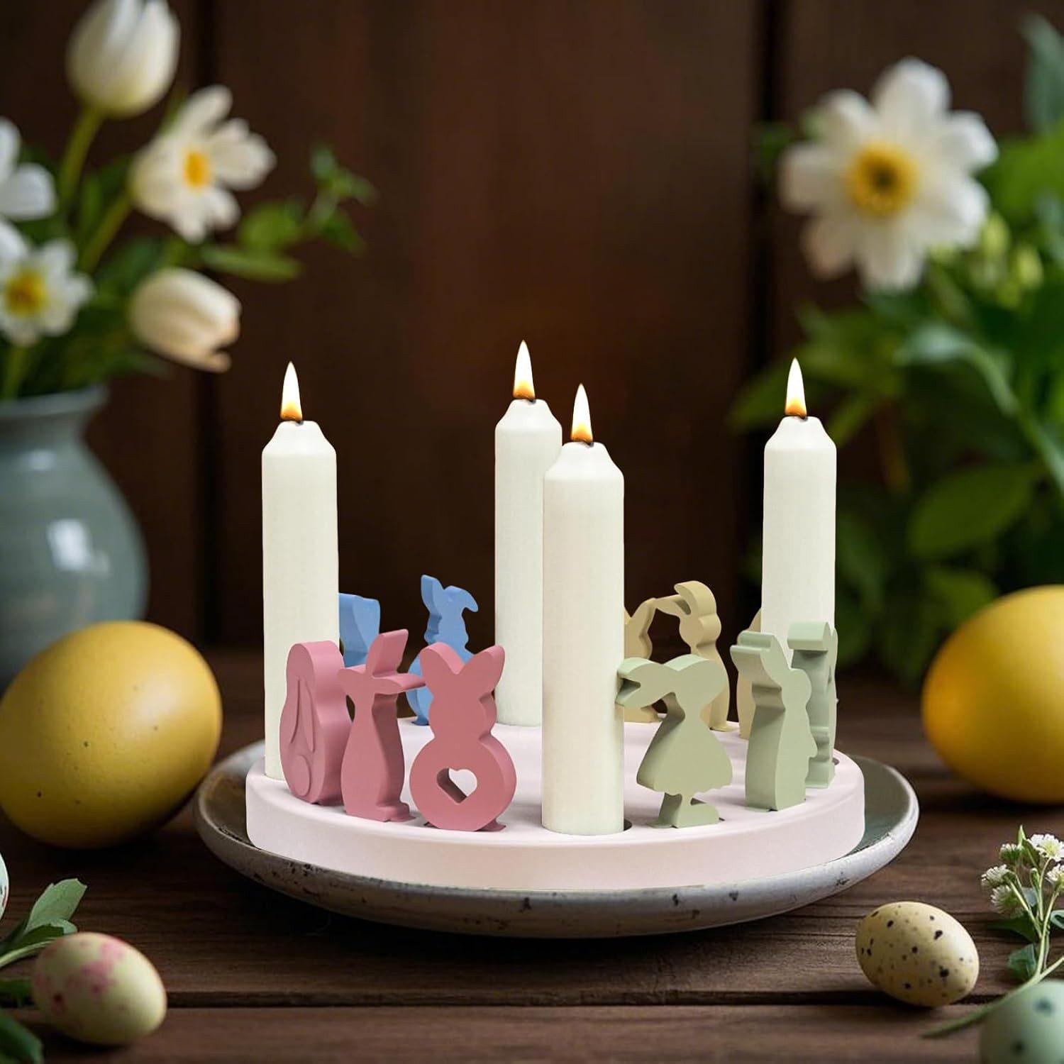Coonoor Silikonform 3D Hase Silikonformen Gießformen Ostern, Ideal für Gips, Harz & DIY-Handwerk