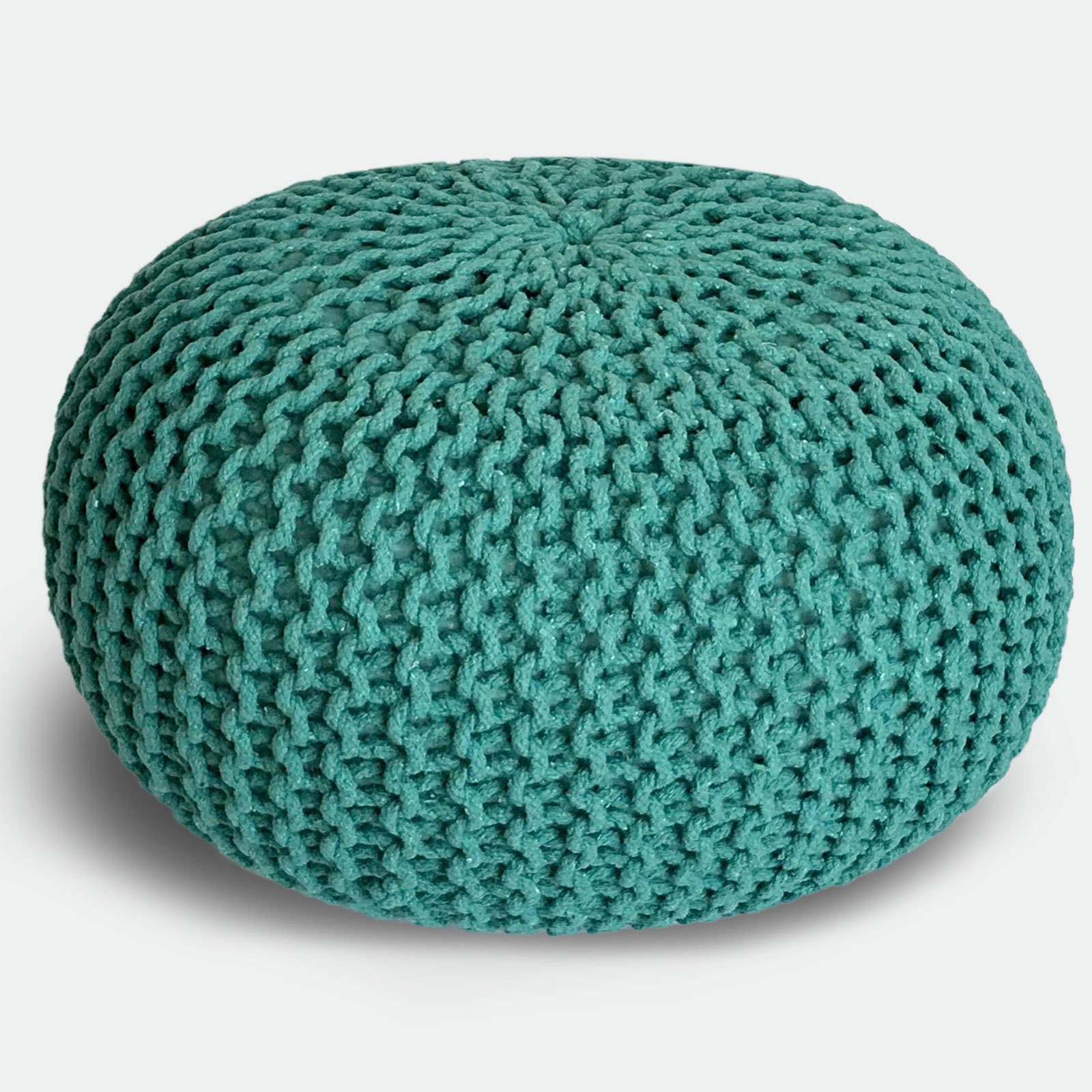 Casamia Pouf Pouf Ø 55 o. 45 cm Strickhocker Sitzpouf Bodenkissen nachhaltig