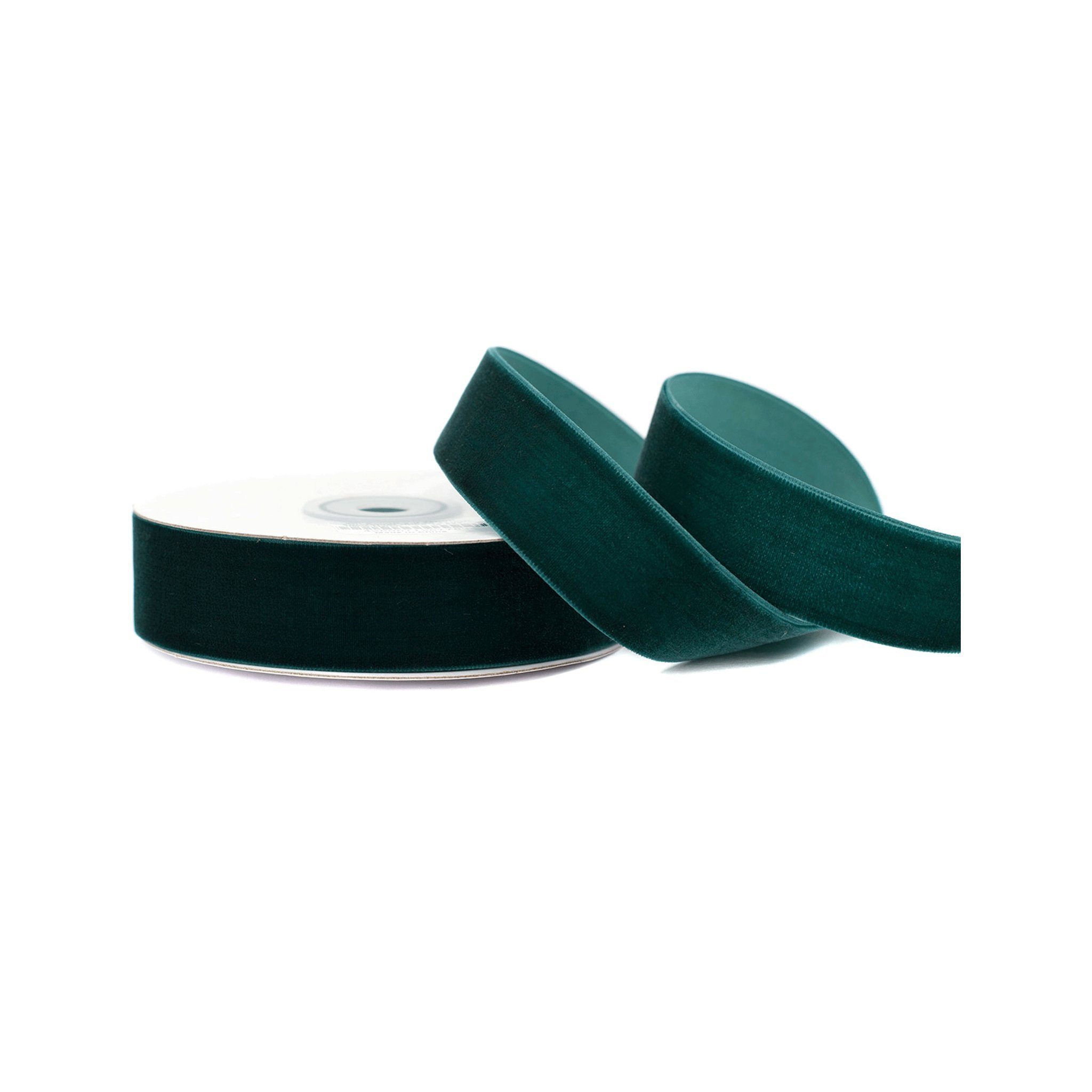 Creativery Samtband, Samtband 25mm x 5m Rolle Dunkelgrün