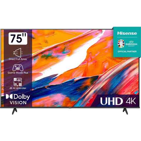 Hisense 75E61KT LED-Fernseher (190,5 cm/75 Zoll, 4K Ultra HD, Smart-TV, Smart-TV, Dolby Vision, Triple Tuner DVB-C/S/S2/T/T2)