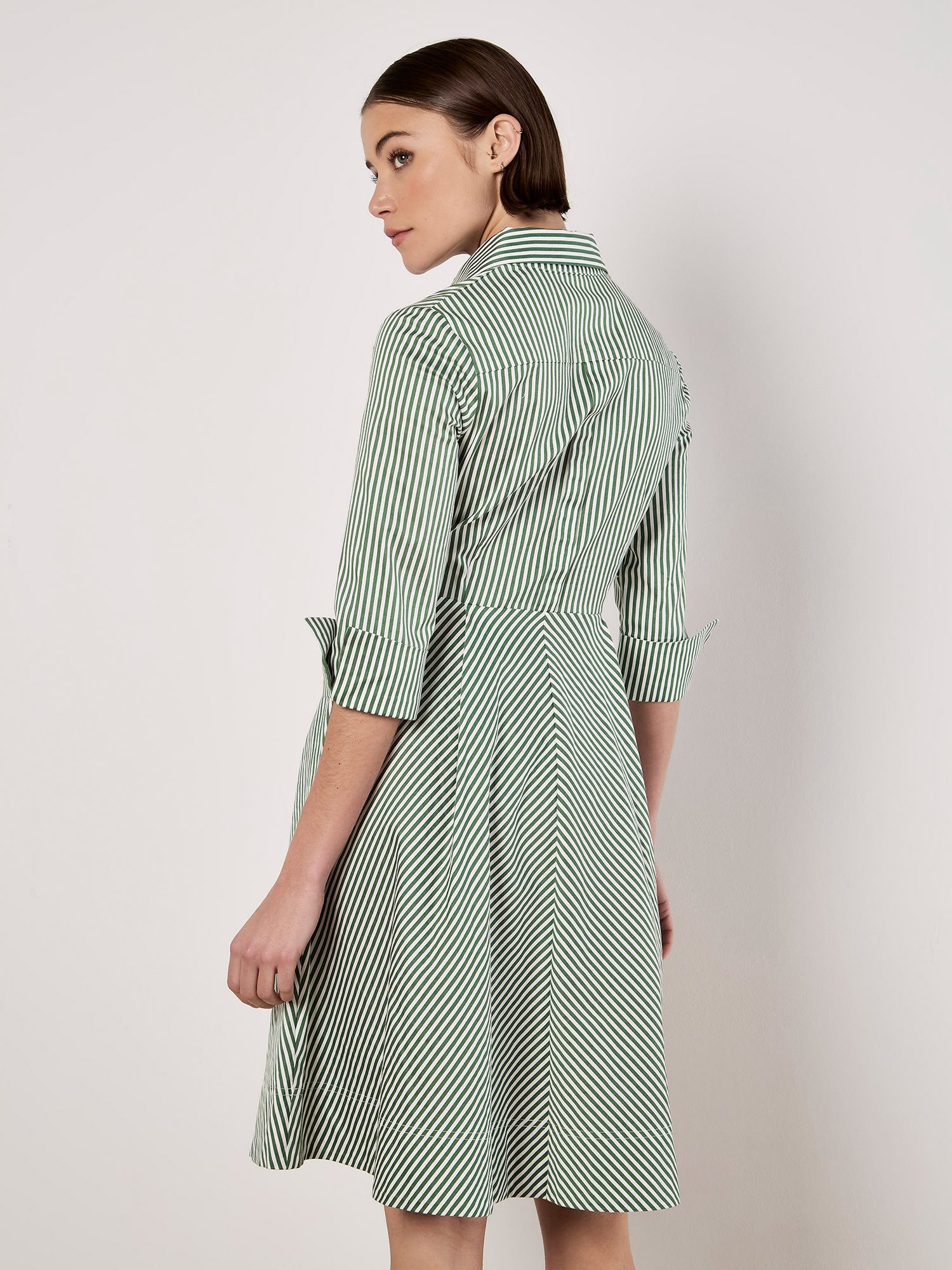 Apricot Minikleid Gestreiftes Hemdblusenkleid (1-tlg) mit angenähtem Taille günstig online kaufen