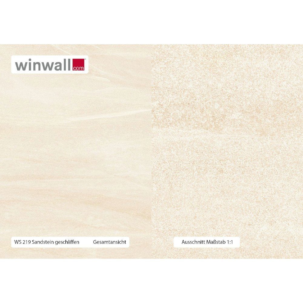 winwall Duschrückwand Duschrückwände ALU-Verbundplatte Dekor: Sandstein geschliffen, (1-tlg), Wandverkleidung aus Alu