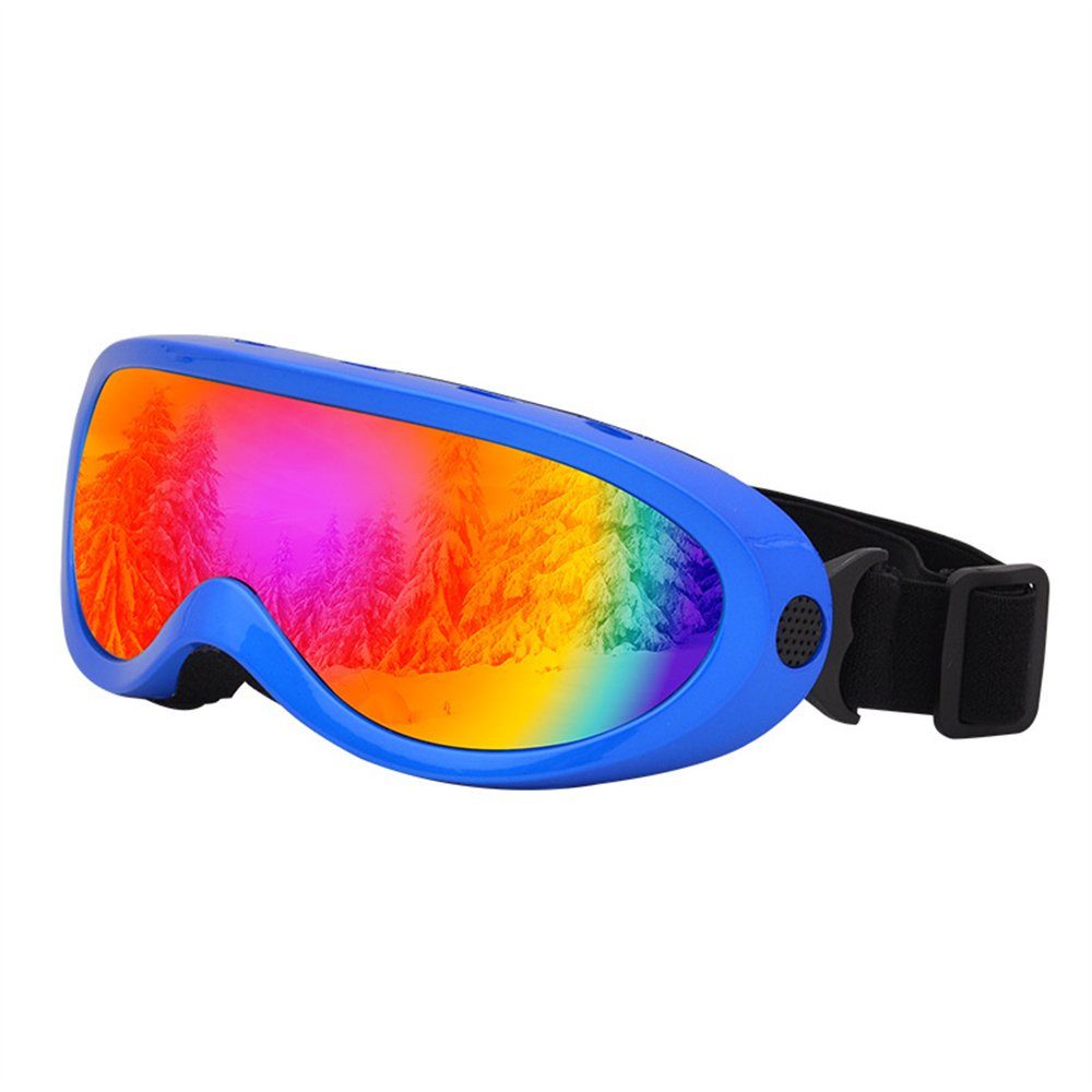 Rouemi Skibrille Erwachsene und Kinder Skibrille, winddichte Outdoor-Schneebrille Blau | Sportbrillen