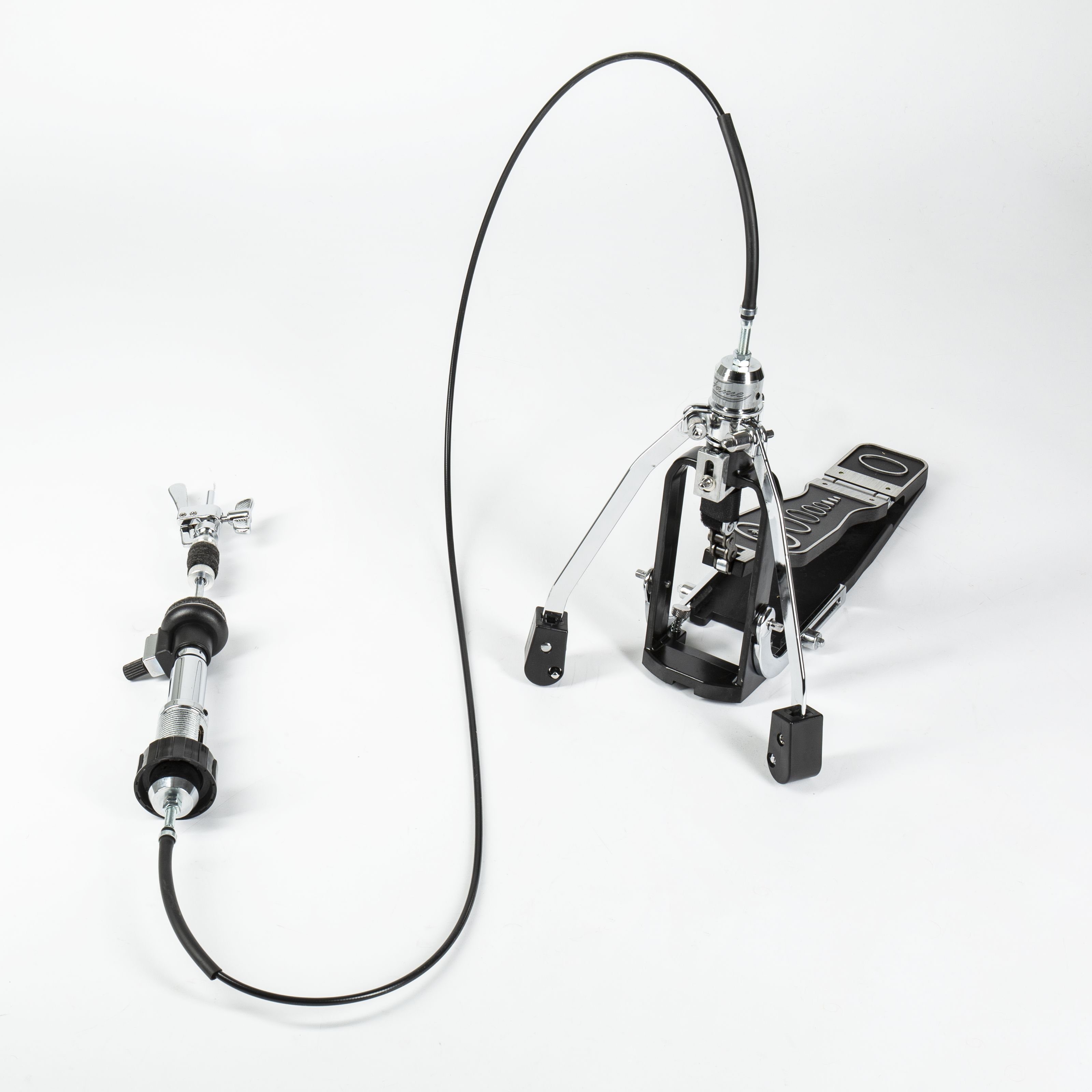 FAME Musikinstrumentenständer, (HH9007 Remote Cable HiHat Ständer Professionelle Einzelkette Einstrebig Verchromt Drehbare Beine Spikes Ergonomisches Pedal Stabiles Kabel Multiklammer Drop Clutch, Hardware, HiHatständer), HH9007 Remote Cable HiHat Ständer, Einzelkette, Drehbare Beine