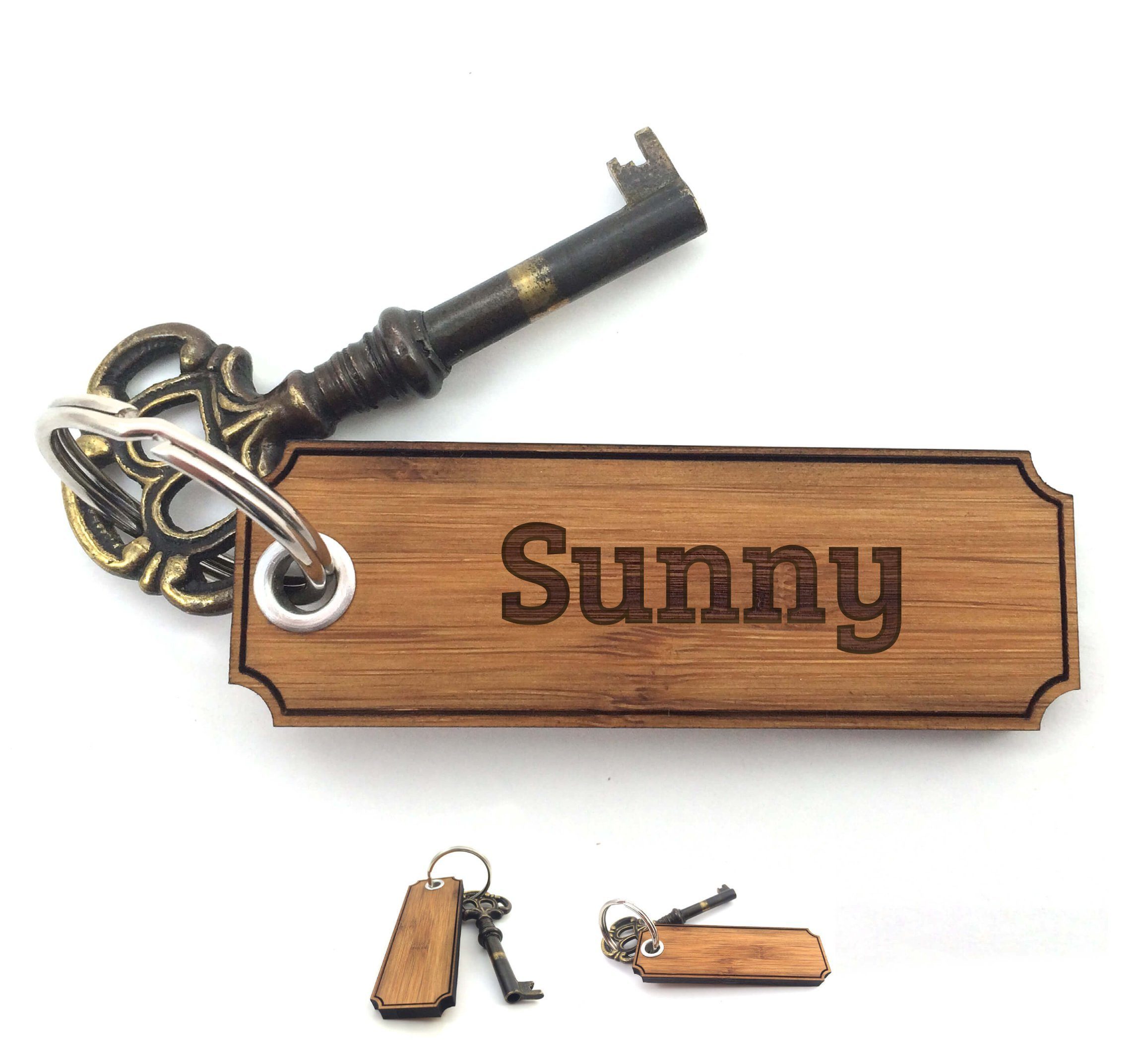 Mr. & (1-tlg) Schlüsselanhänger - Anhänger, Sunny Panda Mrs. Gl Schlüsselanhänger, Geschenke, Geschenk, Bambus 