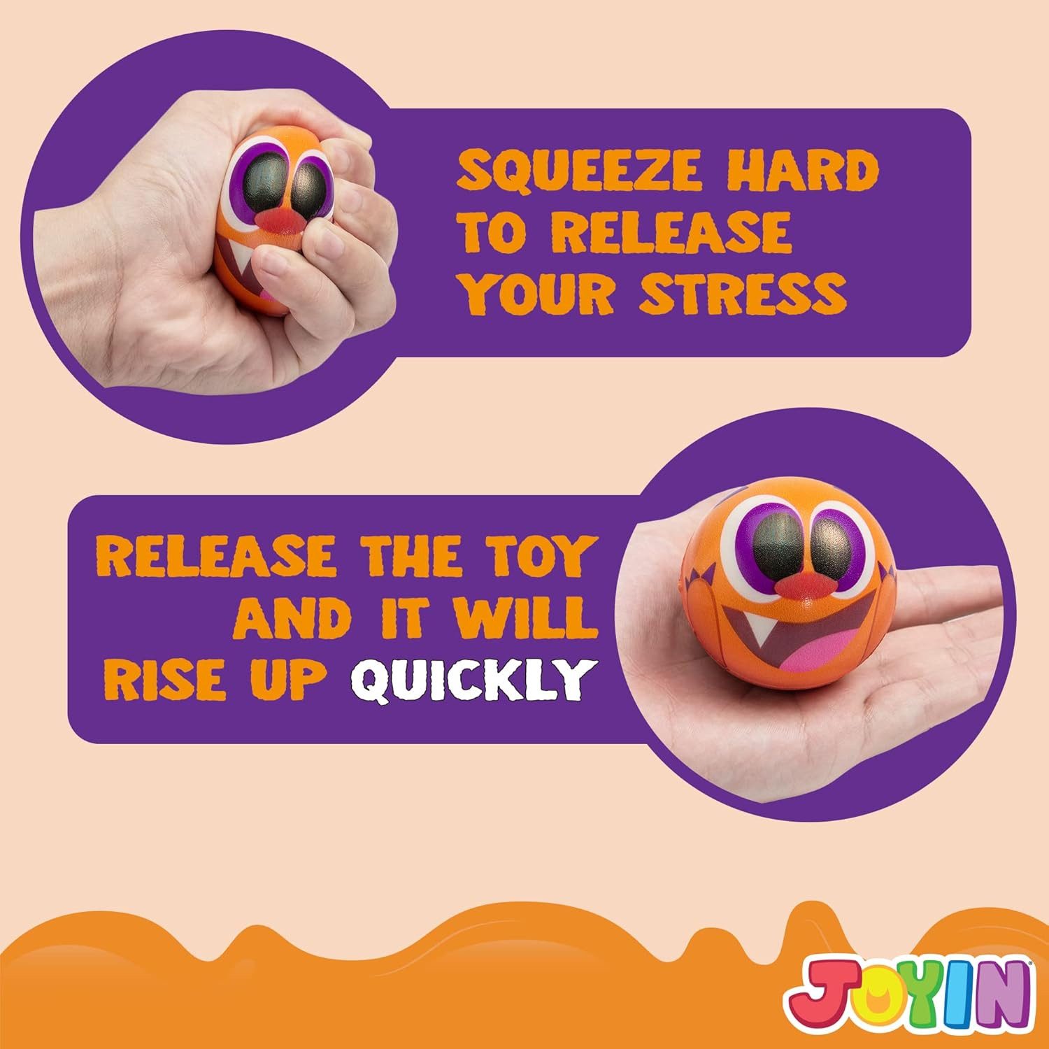 JOYIN Anti-Stress-Ball JOYIN 24 Halloween Squishy Antistressbälle, langsam steigend