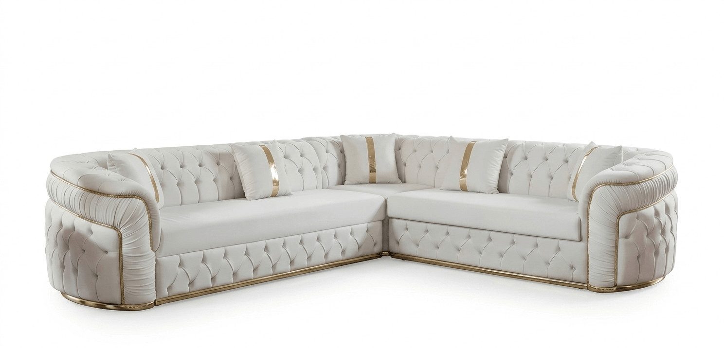 JVmoebel Chesterfield-Sofa Stilvolles Chesterfield Ecksofa L-Form als Highlight im Wohnzimmer, 3 Teile, Made in Europa